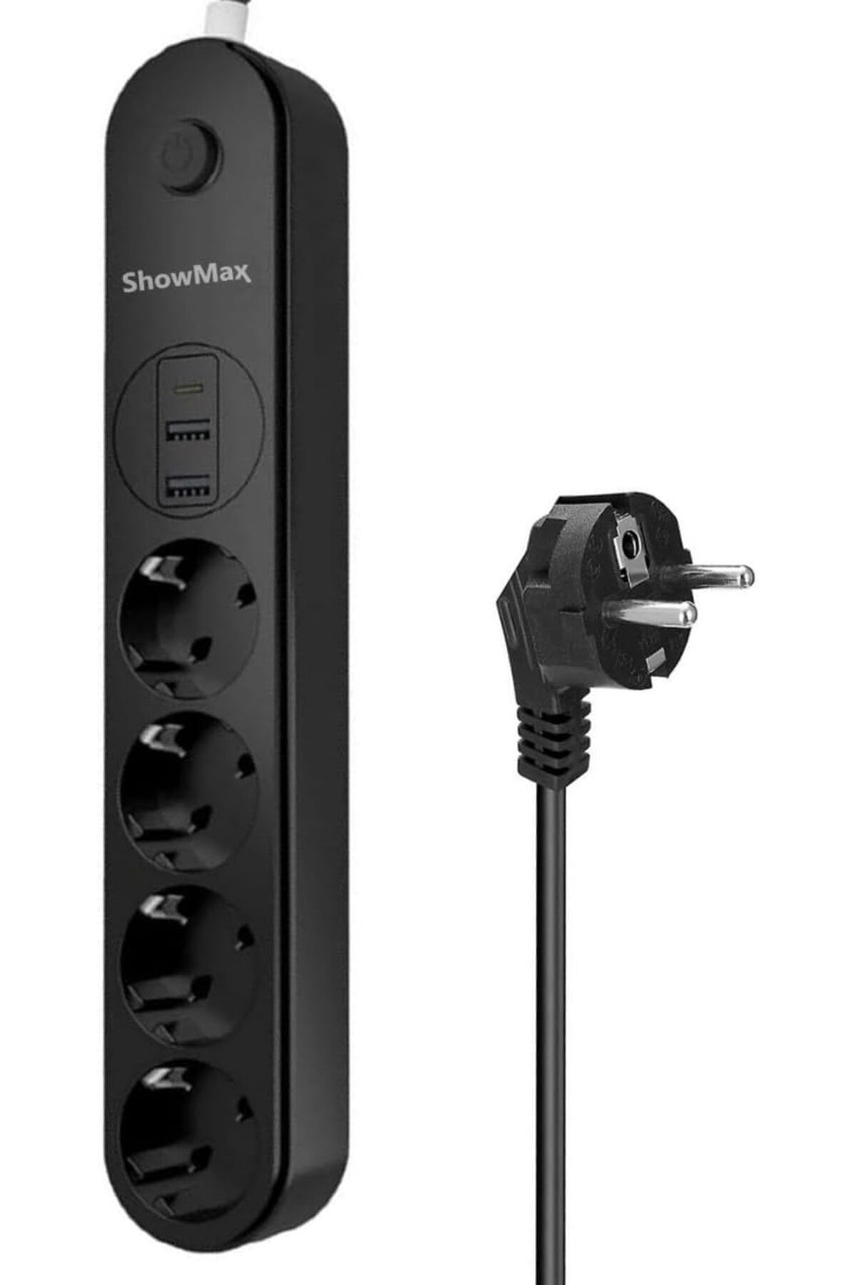 MCreative Showmax Serisi SH-2546 4lü 2M 10A 2500W 2xUSB 1xType-C Termal Akım Korumalı Priz