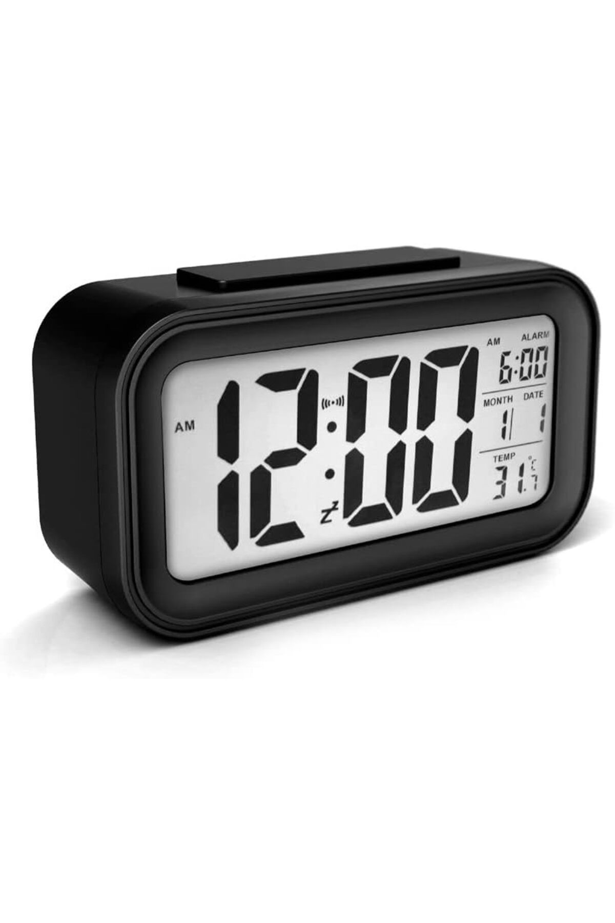 yenibagshop LCD Dijital Alarmlı, Gece Görüşlü Masa Saati, Termometreli Çalar Saat