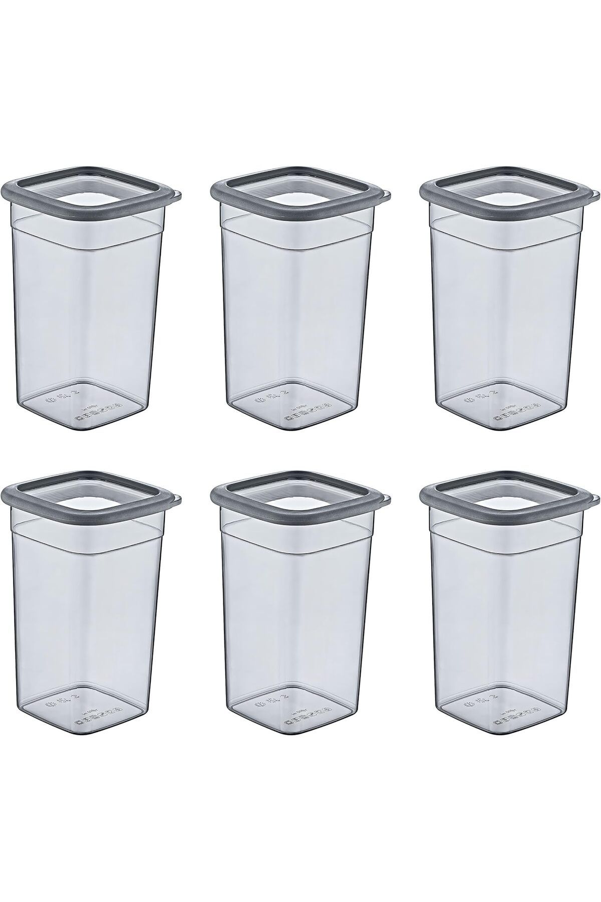STOREMAX srhtDS 6'Lı Set Skali Kare Saklama Kabı Antrasit 1440 ML - ANTRASİT, Çok Amaçlı saklama kabı
