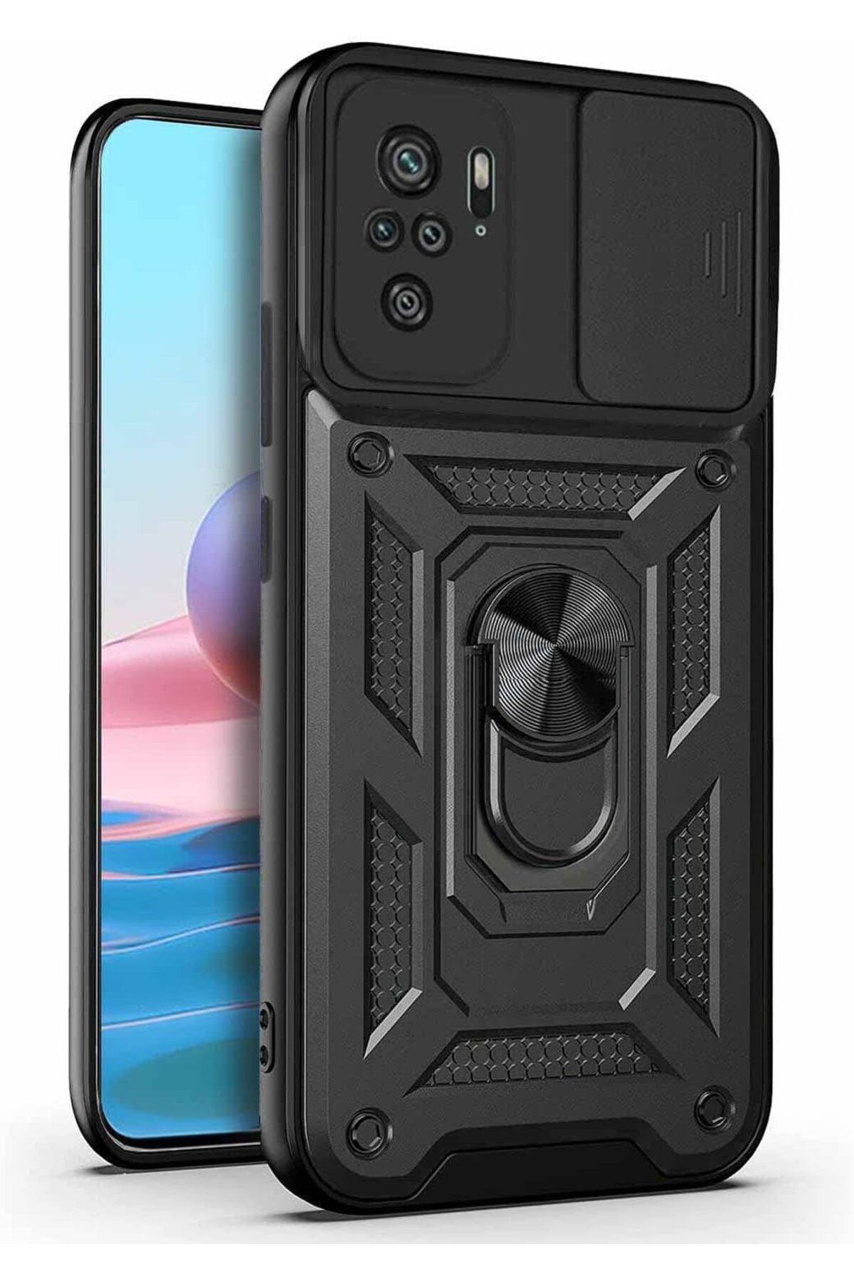 STOREMAX nffashopm Xiaomi Poco M5s için Kılıf Impact Resistant Siyah [Poco M5s ile Uyumlu Kılıf - Siyah]