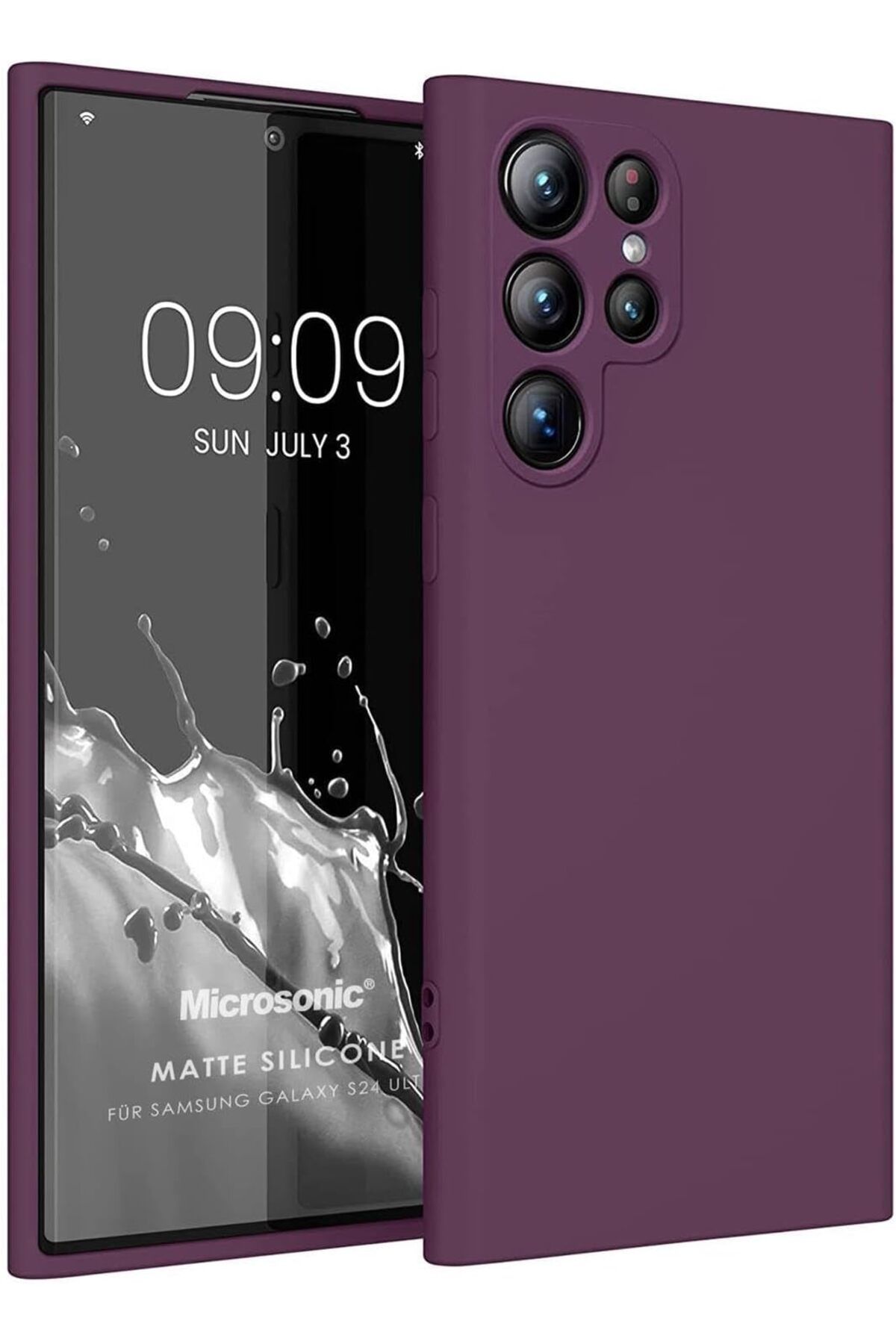 STOREMAX htpshopmx Matte Silicone Galaxy S24 Ultra için Kılıf Mor [Galaxy S24 Ultra ile Uyumlu Kılıf -