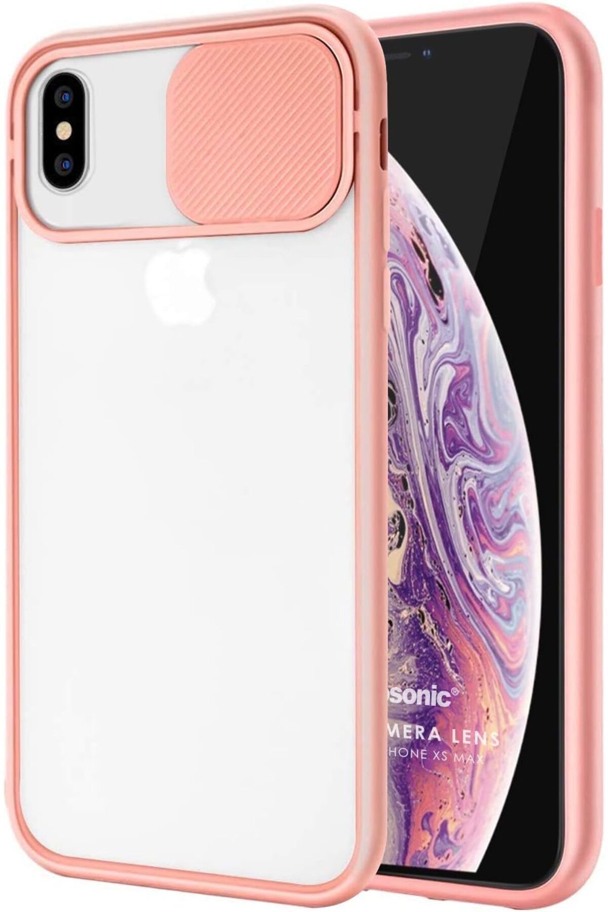 STOREMAX nffashopm iPhone XS Max Kılıf Slide Camera Lens Protection Pembe storestarx 1051353
