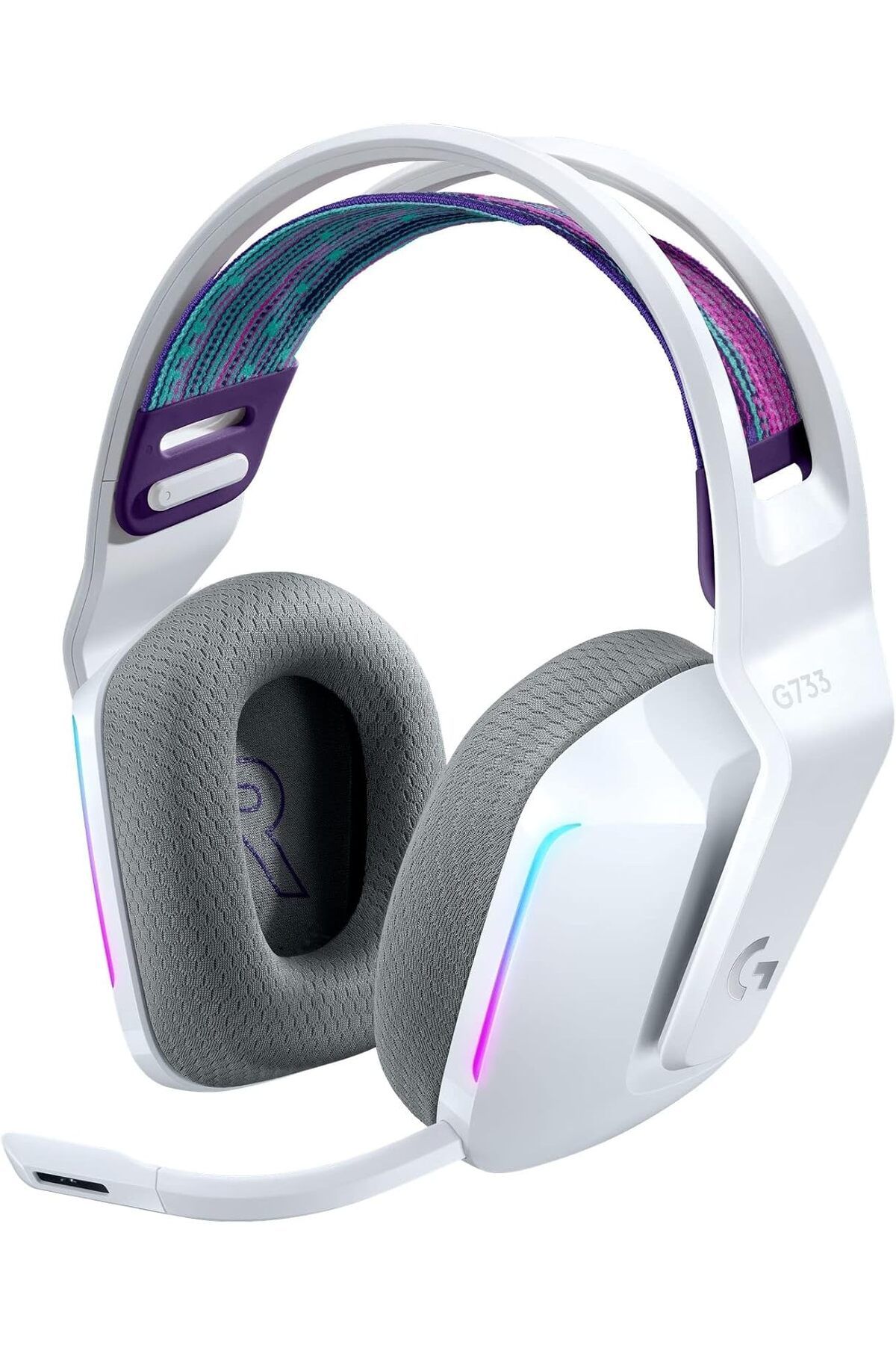 STOREMAX cmllashop G G733 LIGHTSPEED Kablosuz Kulak Üstü Oyuncu Kulaklığı, LIGHTSYNC RGB, Blue Voice Mik