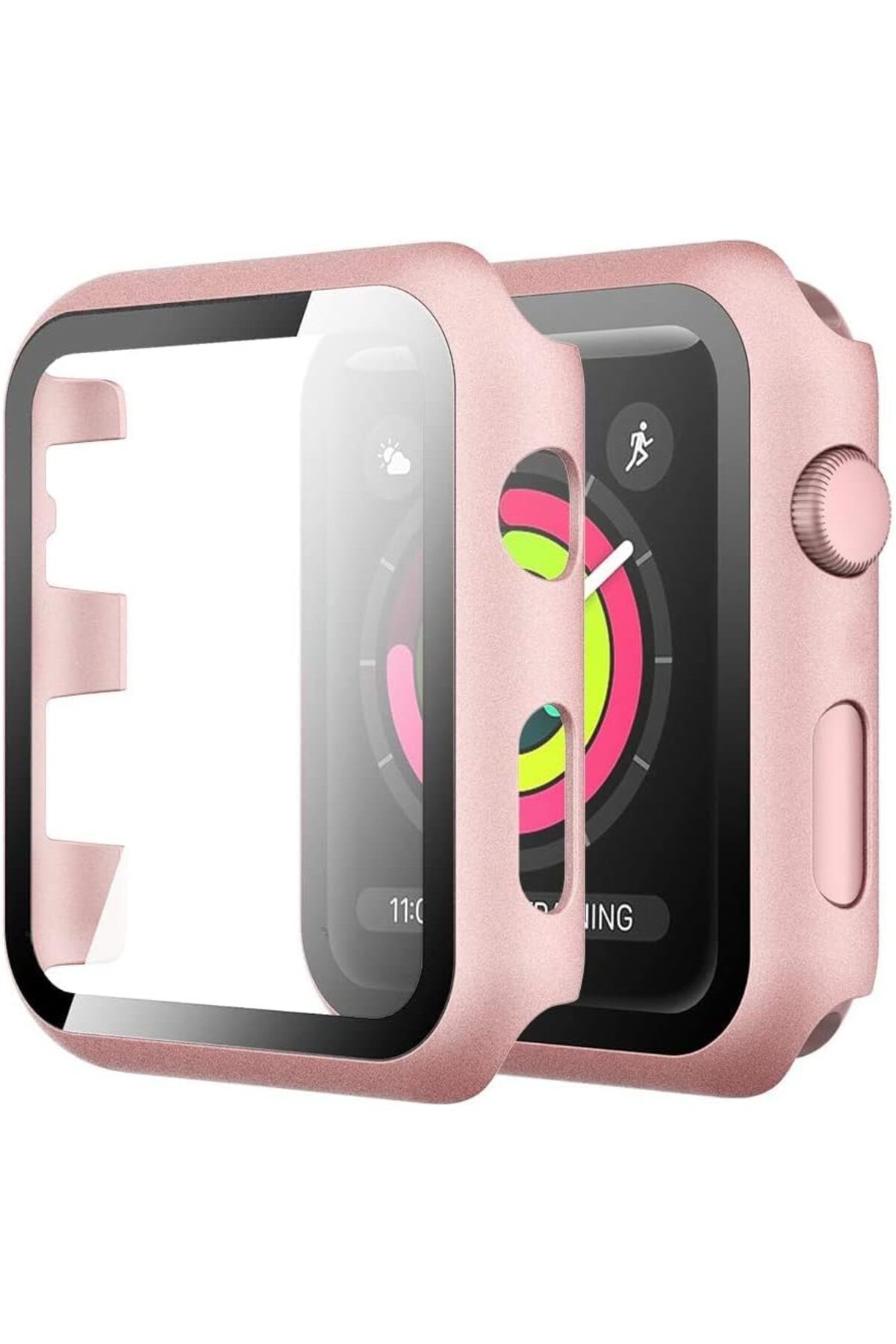 STOREMAX htpshopmx Watch ile Uyumlu Ekran Koruyucu ve Kılıf Bir Arada Kasa Tam Koruma (45mm, Rose) str http