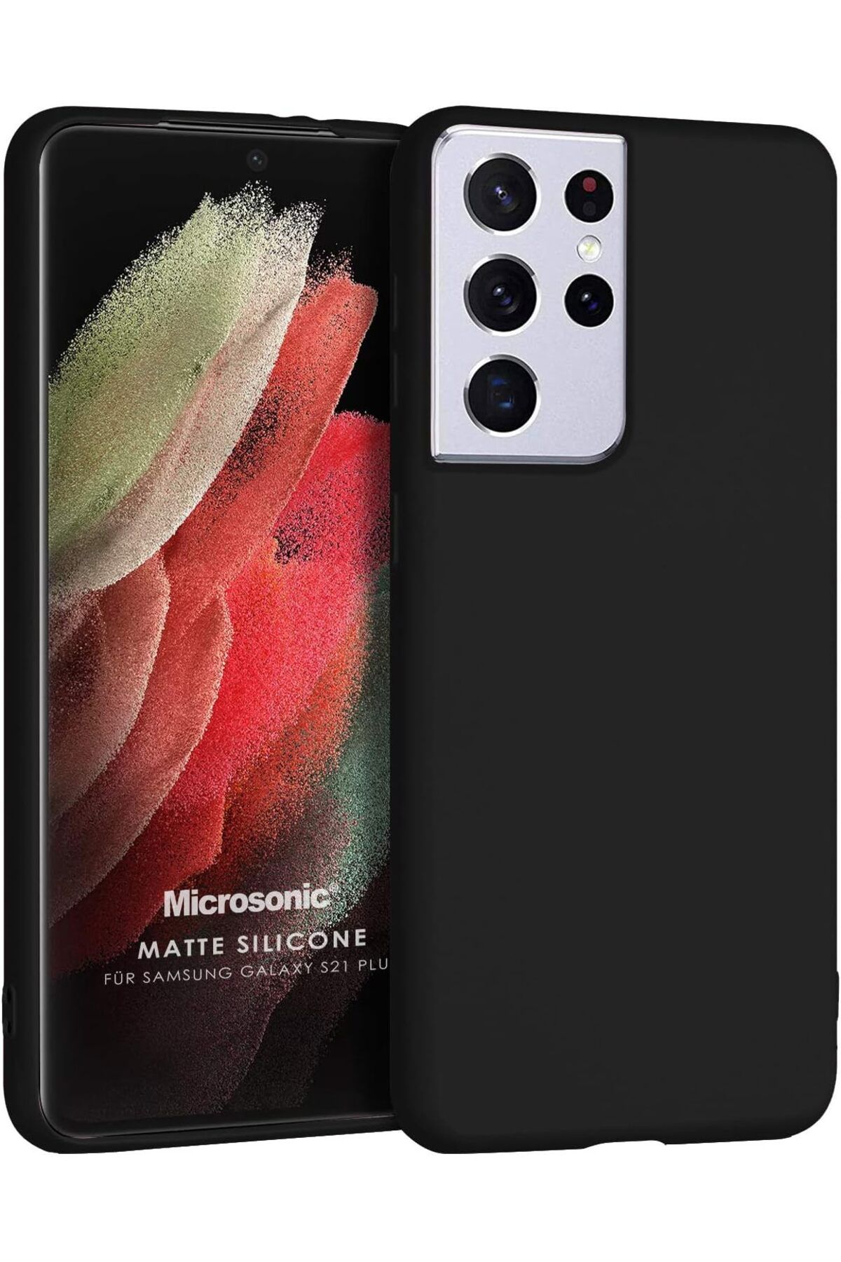 STOREMAX nffashopm Matte Silicone Galaxy S21 Ultra için Kılıf Siyah [Galaxy S21 Ultra ile Uyumlu Kılıf