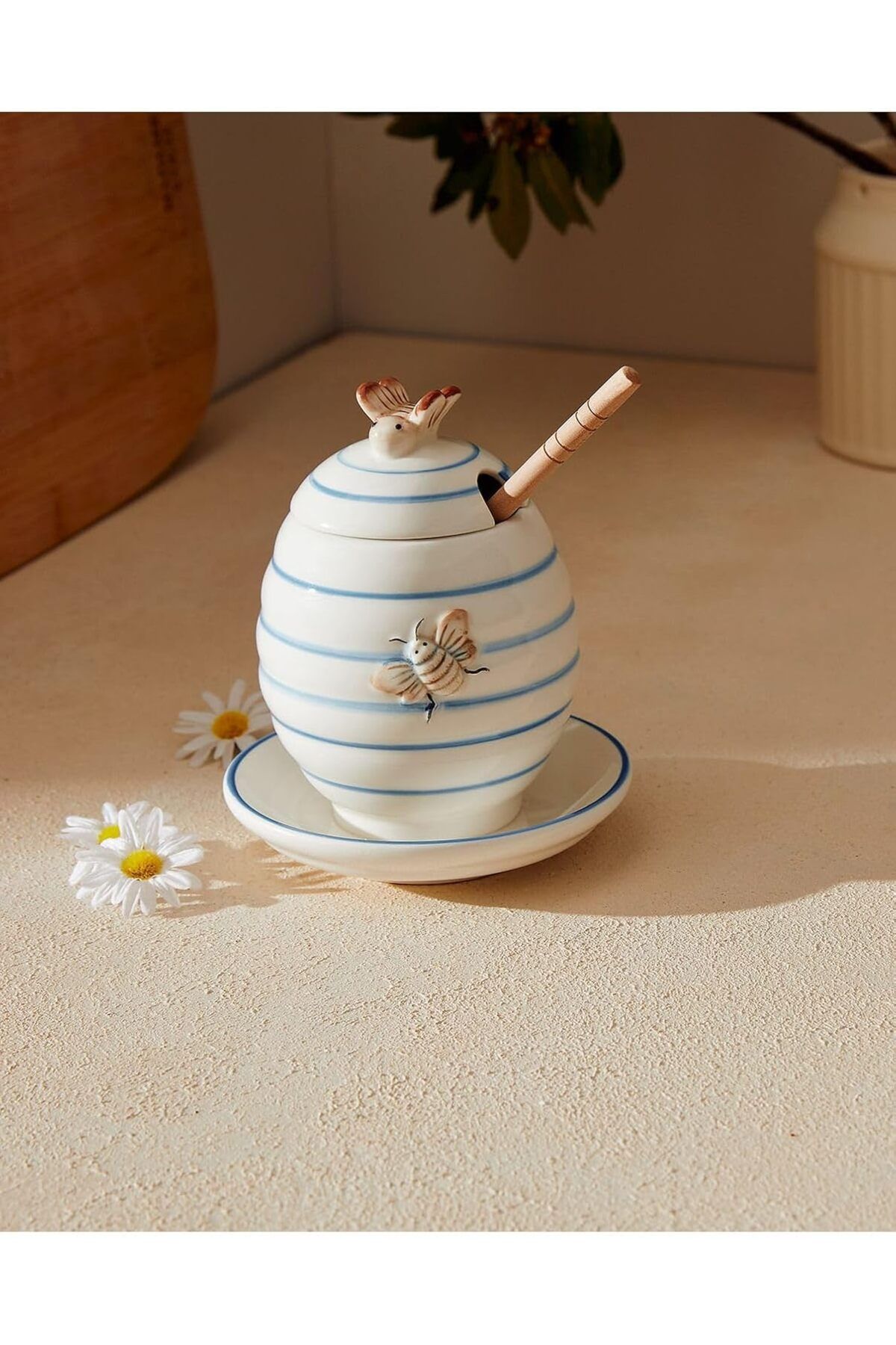 STOREMAX nffashopm Coco Flore Bal Kavanozu, Mavi-Beyaz storestarx 1051353