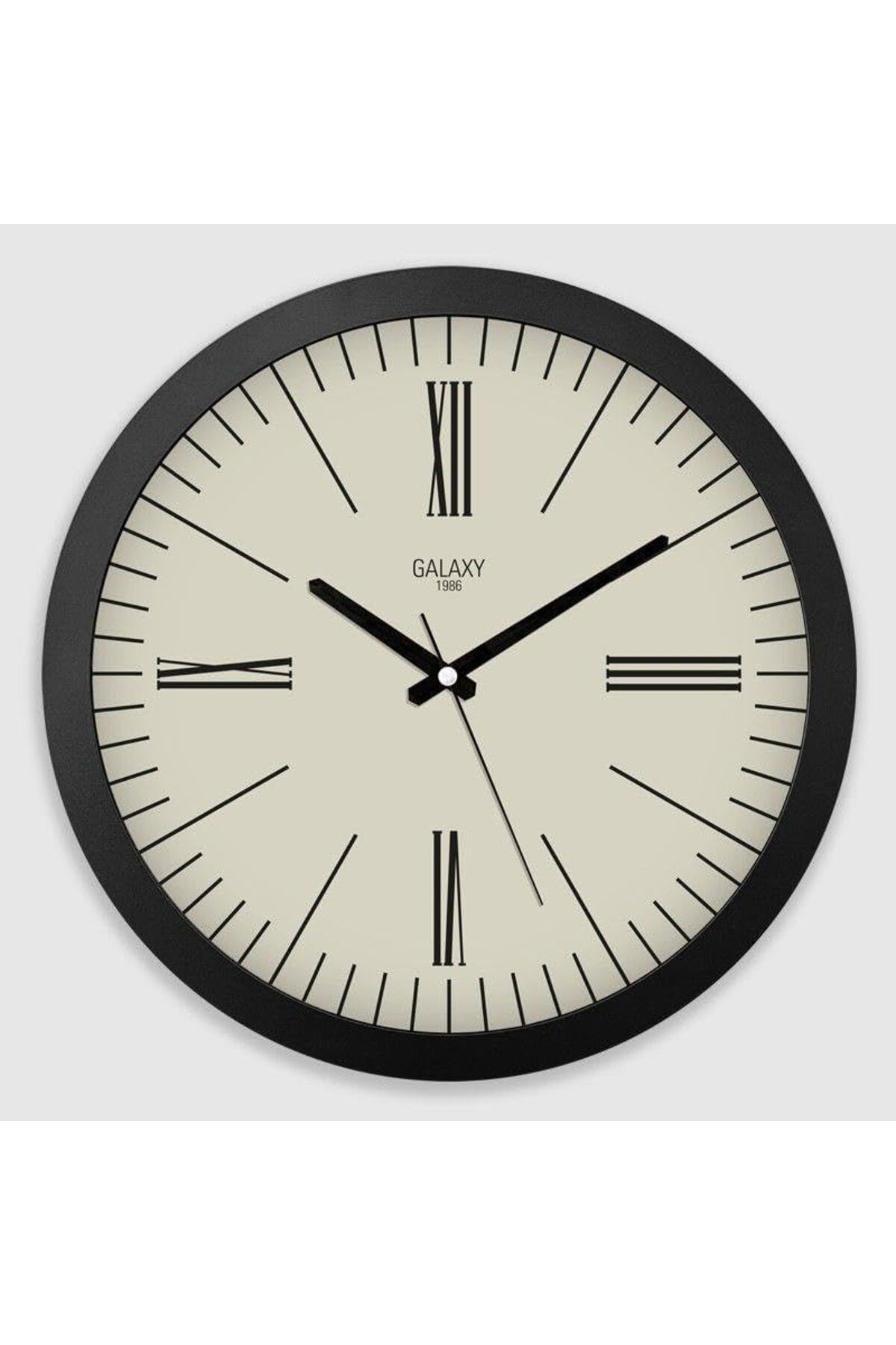 yenibagshop Premium Serisi Roma Rakamlı Modern Kadranlı Duvar Saati 35 cm Siyah
