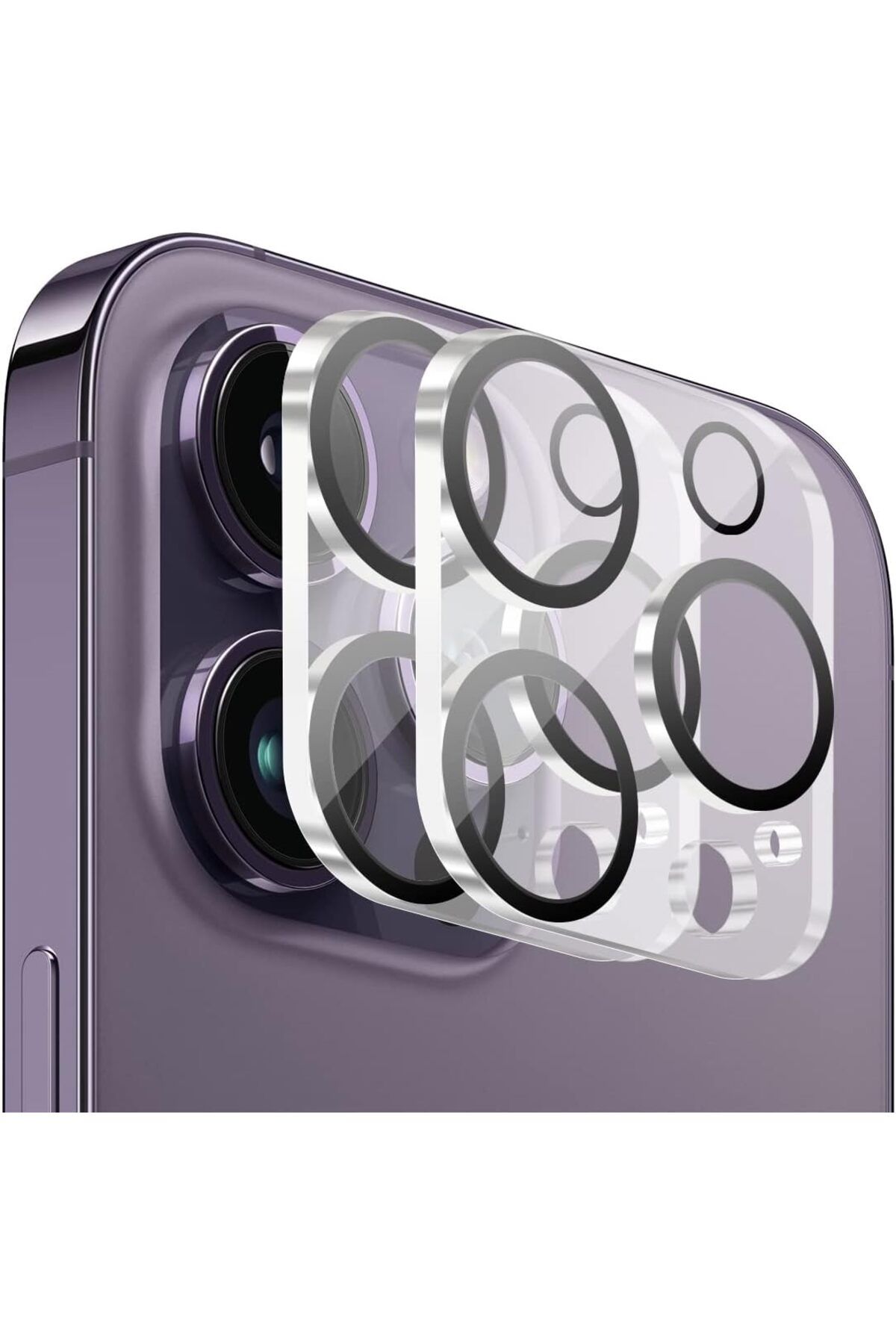 yenibagshop iPhone Şeffaf Kamera Lens Koruyucu 2 ADET (iPhone 14 Pro Max / iPhone 14 Pro) Uyumlu