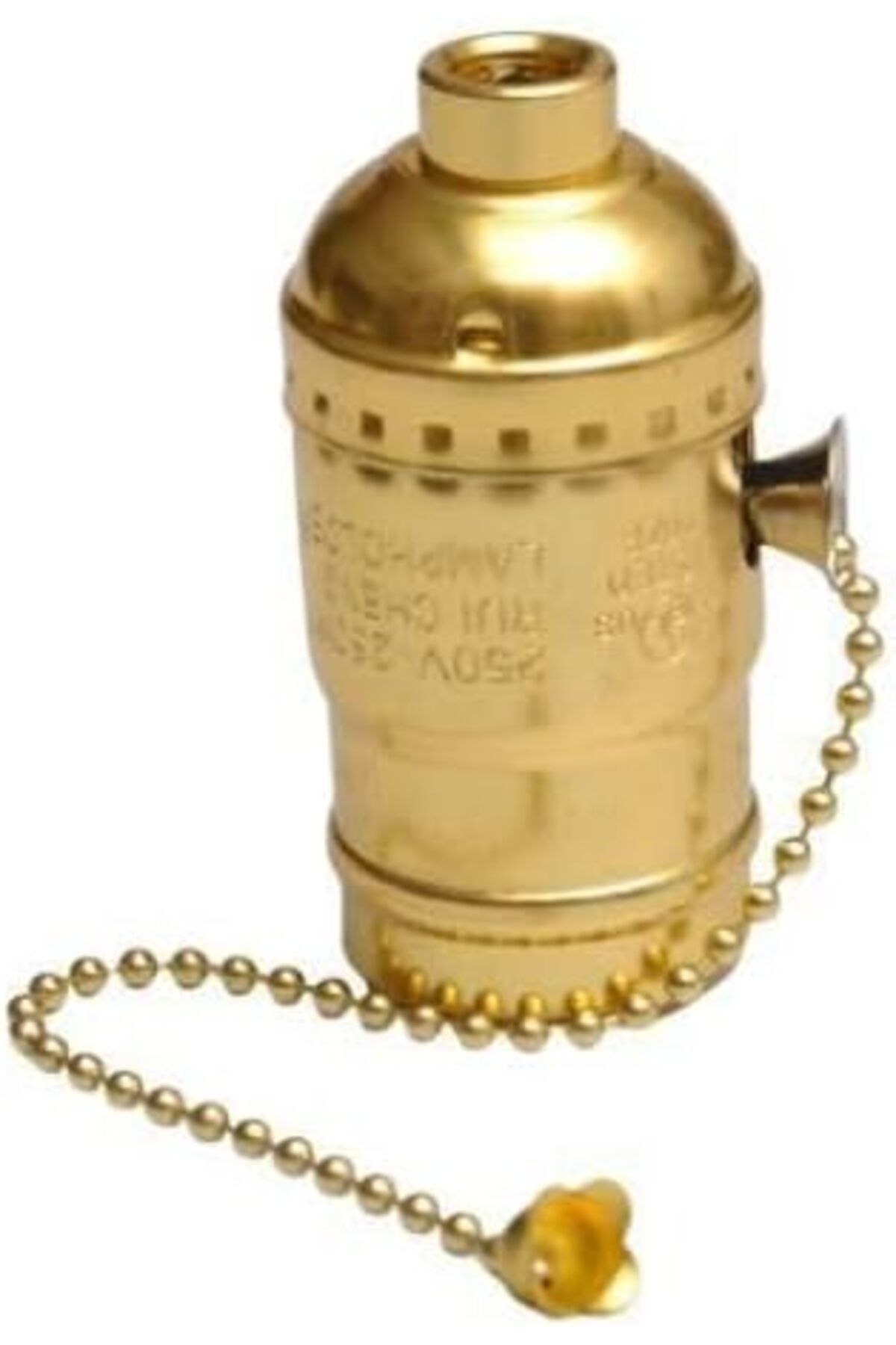 salesalbutik Nostalji Aydınlatma Zincir Ipli Sarı Metal Duy, E27 Duy Rustic Ampul Abajur Lambader Için