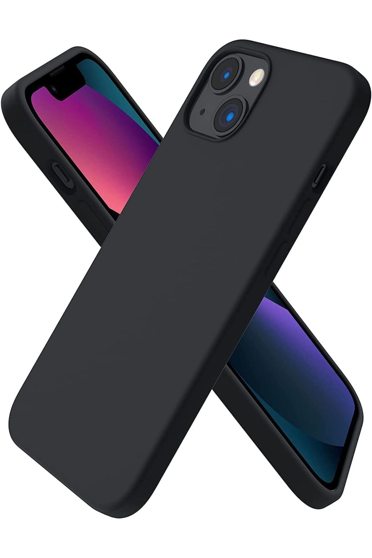STOREMAX htpshopmx iPhone 13 Kılıf 6.1 ile Uyumlu, İnce Sıvı Silikon 3 Katmanlı Tam Kaplamalı Yumuşak