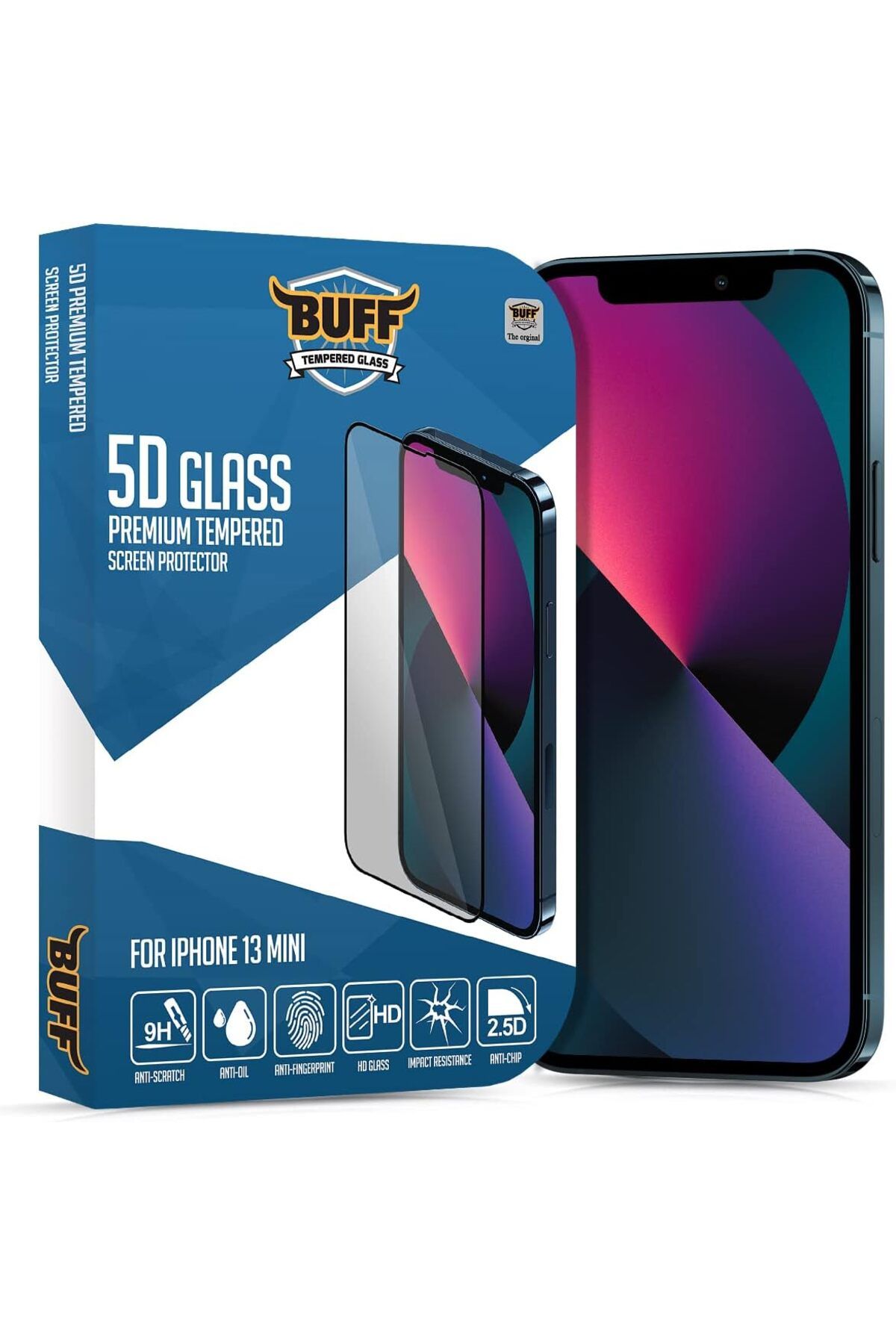 yenibagshop LABS iPhone 13 Mini 5D Glass Ekran Koruyucu