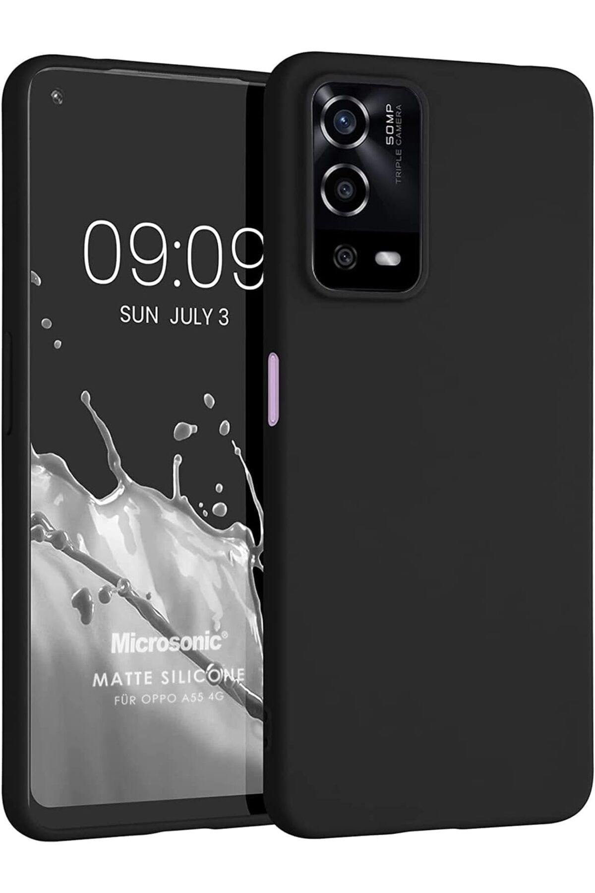 STOREMAX htpshopmx Matte Silicone Oppo A55 4G için Kılıf Siyah [A55 4G ile Uyumlu Kılıf - Siyah] str http