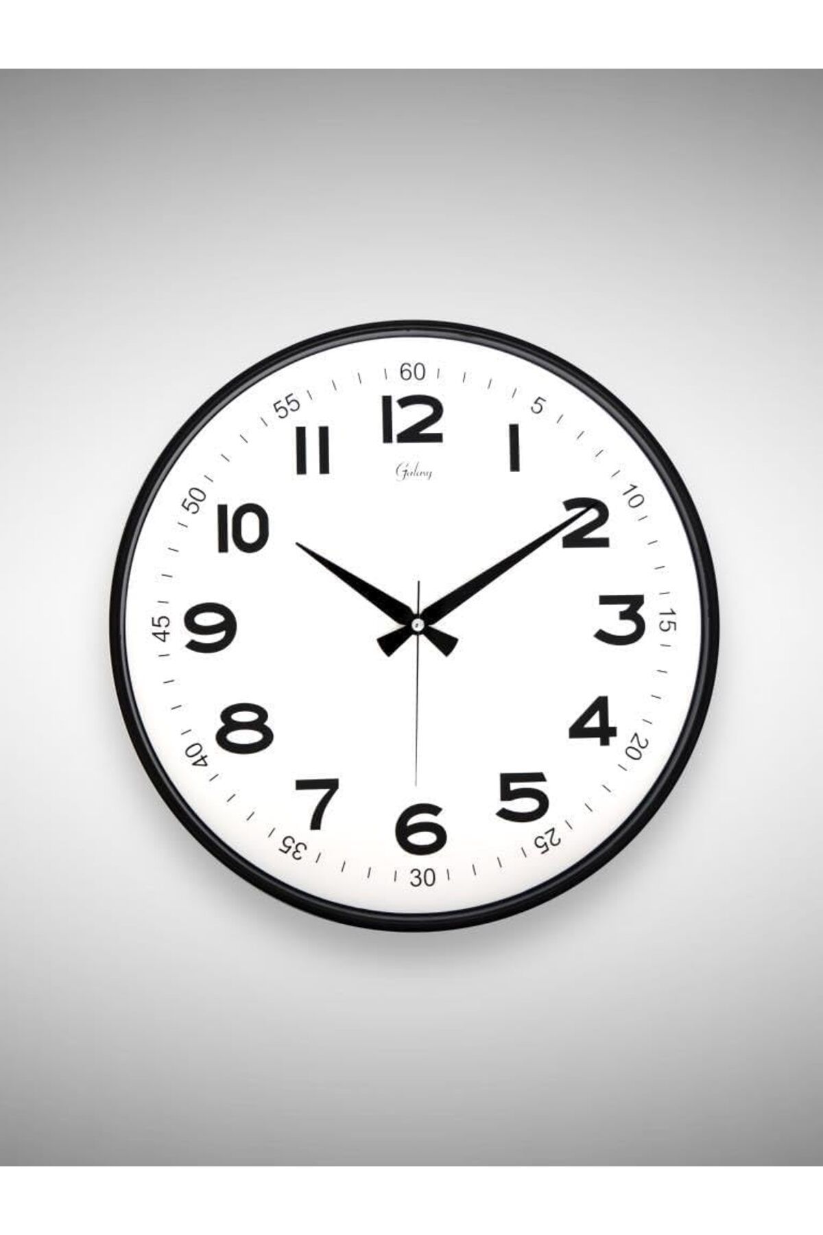 yenibagshop 717-K-1 Serisi Klasik Rakamlı Metal Görünümlü Sessiz Akar Modern Duvar Saati 40 cm