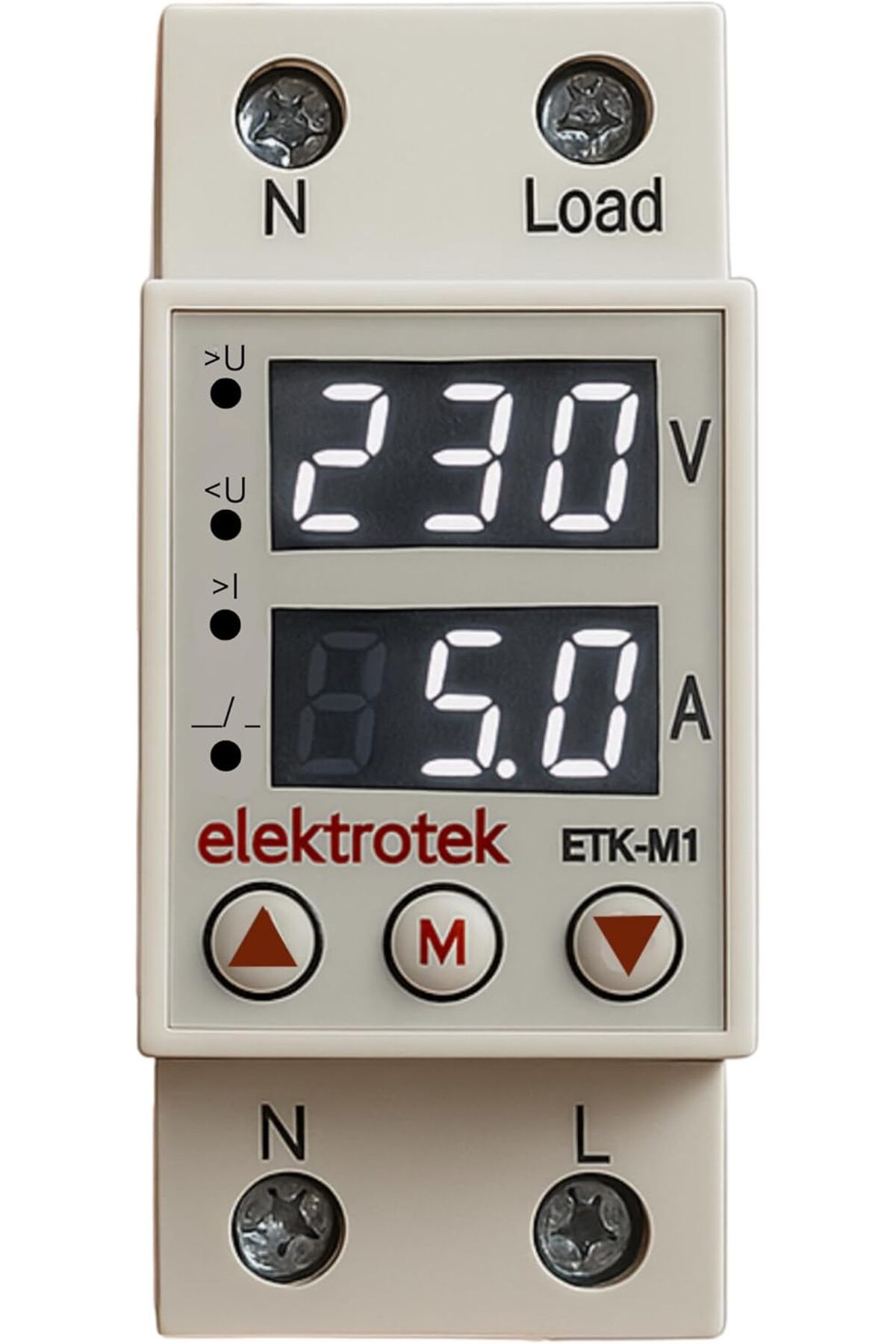 MCreative ETK-M1 Monofaze Gerilim ve Akım Koruyucu 63A 230V DIN Ray Ayarlanabilir Röle