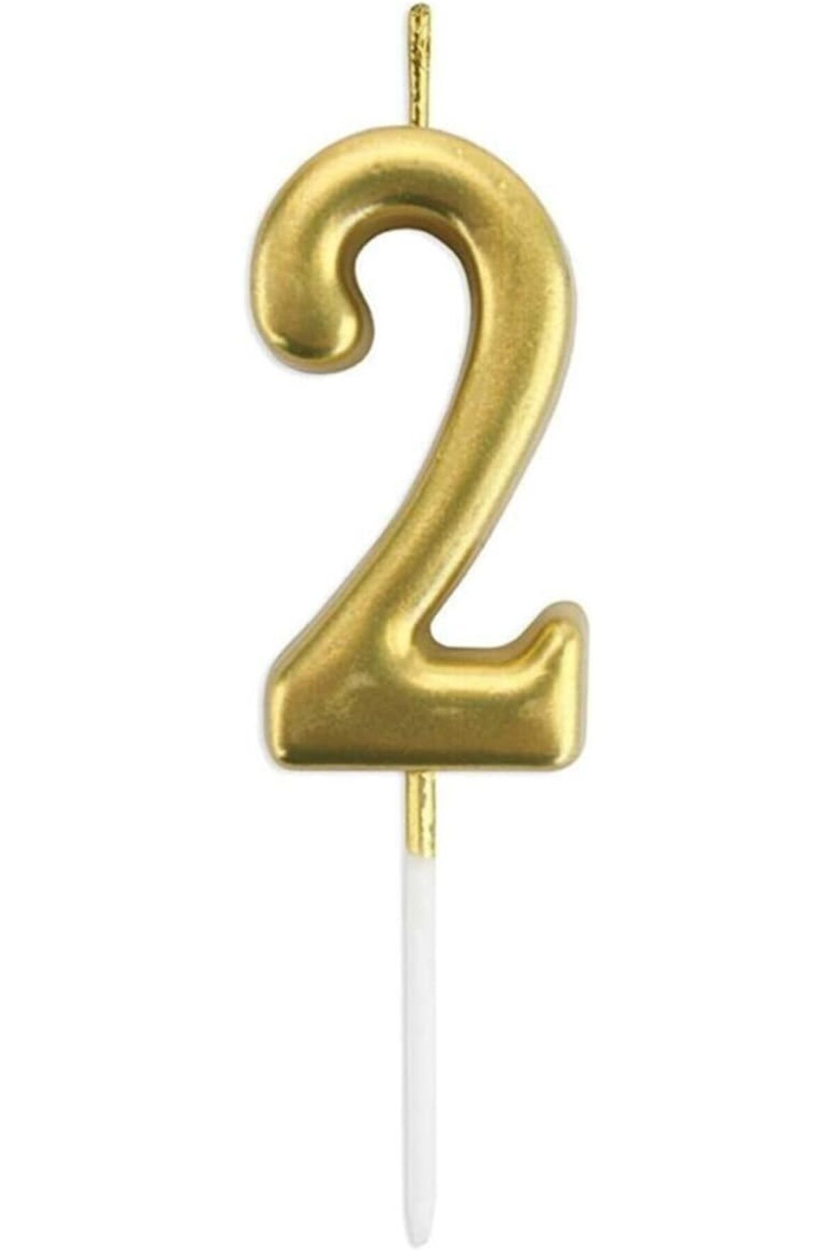 STOREMAX mrttnca 2 Yaş Gold Rakam Mum Altın Renk Doğum Günü Pasta Mumu 12 Cm bmcNM1114 trndymrt 1087243