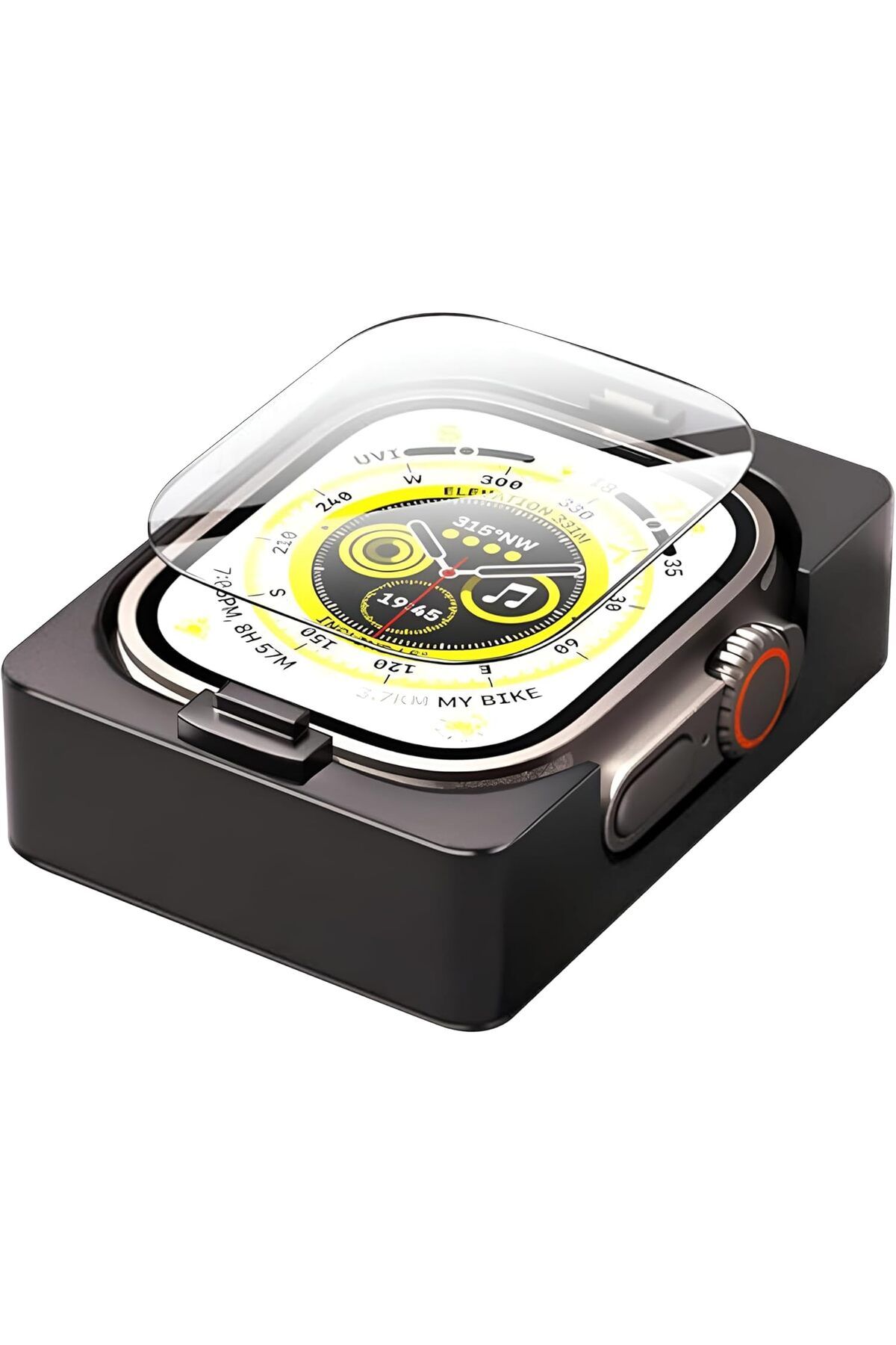STOREMAX htpshopmx Watch ile Uyumlu 45mm için Kolay Kurulum Aparatlı Full Koruma PMMA Ekran Koruyucu Otomat