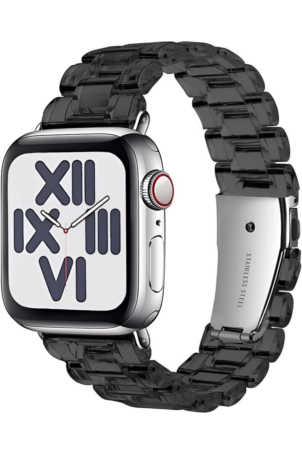 STOREMAX nffashopm Watch 42-44-45-49 mm Uyumlu Şeffaf Tasarım Ultra Hafif Baklalı Reçine Kordon Uzunluğu