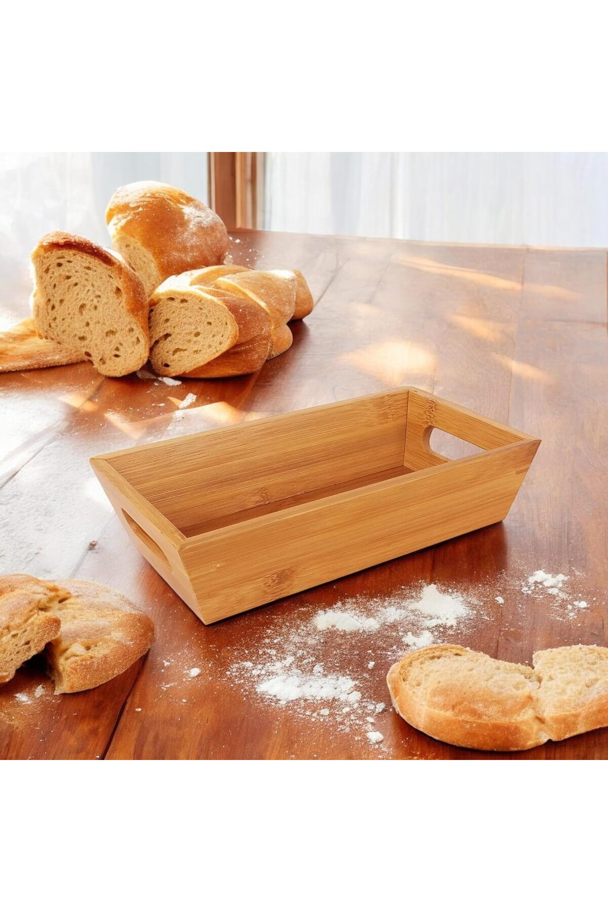 STOREMAX Bambu Ekmek Sepeti 33x15x7cm, Bambu Ekmeklik, Bambu Ekmek Sunumluk