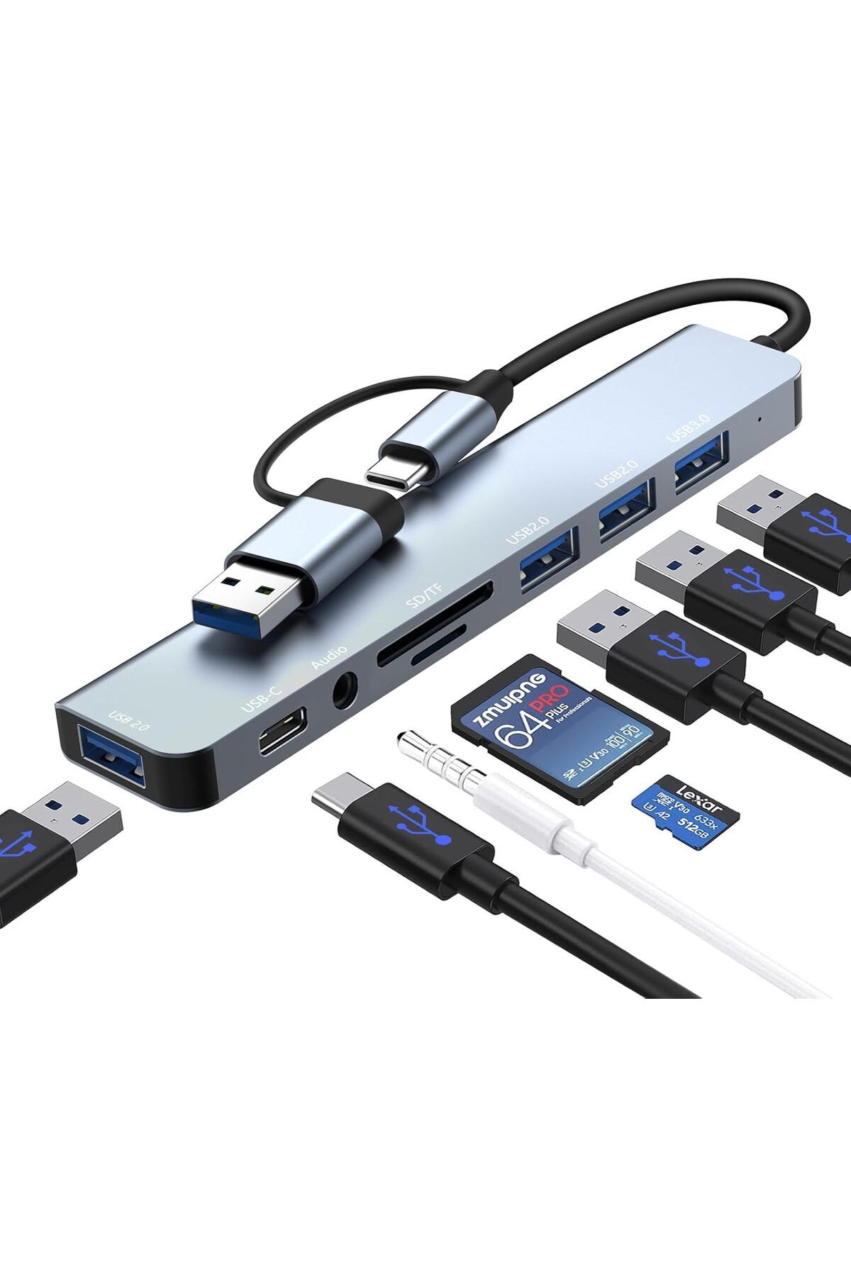 STOREMAX daiviolastore USB C Hub, 8'i 2 arada USB Hub 3.0 çoklu bağlantı noktalı adaptör, USB 3.0 bağla