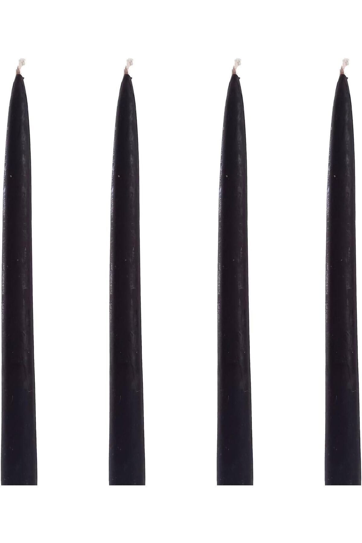 yenibagshop Balmumu Mum 4 Adet Standart Şamdan Mumu 25Cm Boy 2Cm Kalınlık Siyah Dekoratif Mum (Siyah)