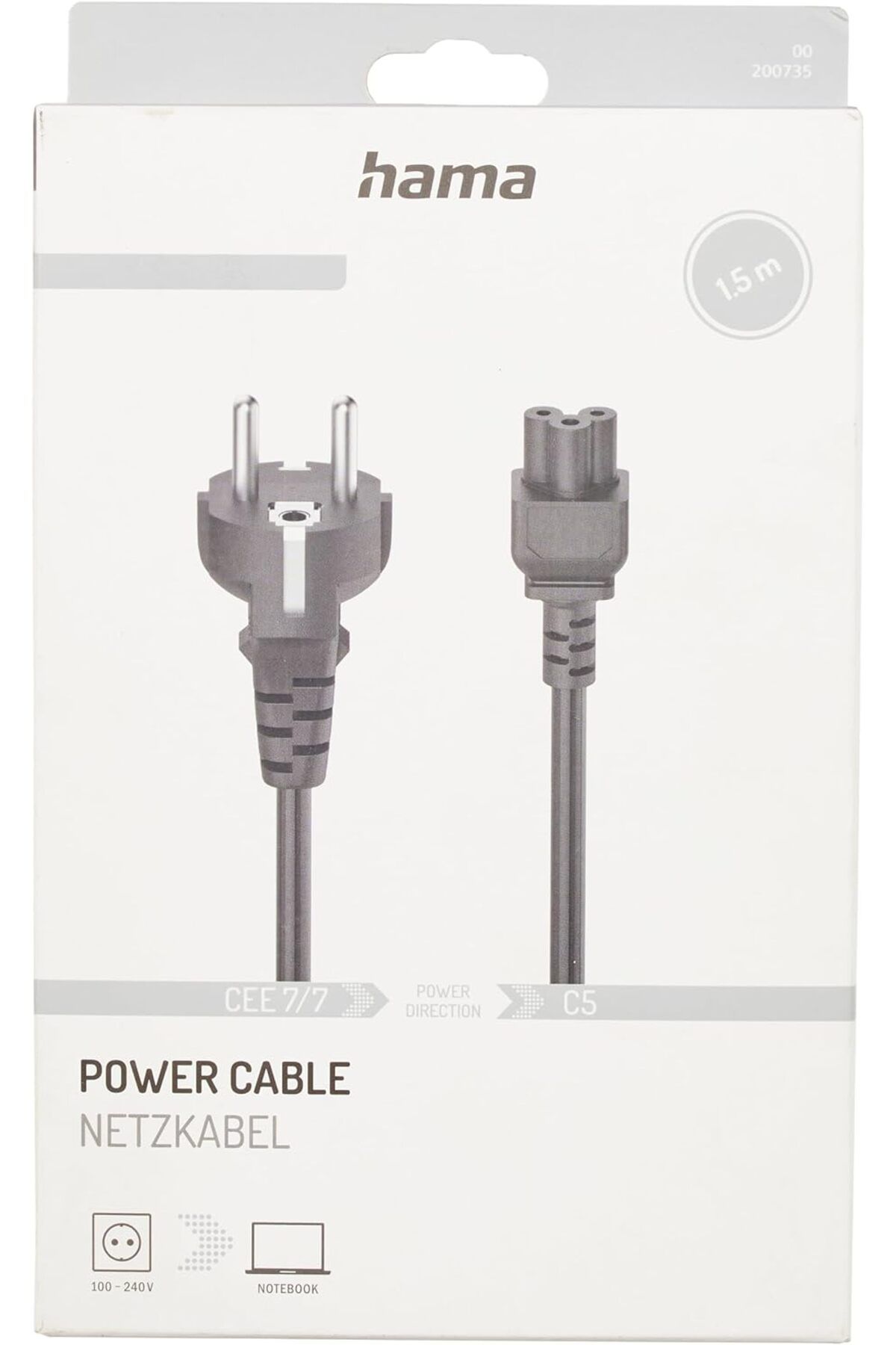 STOREMAX nffashopm Güç Kablosu Notebook Adaptörü Siyah 1.5m storestarx 1051353
