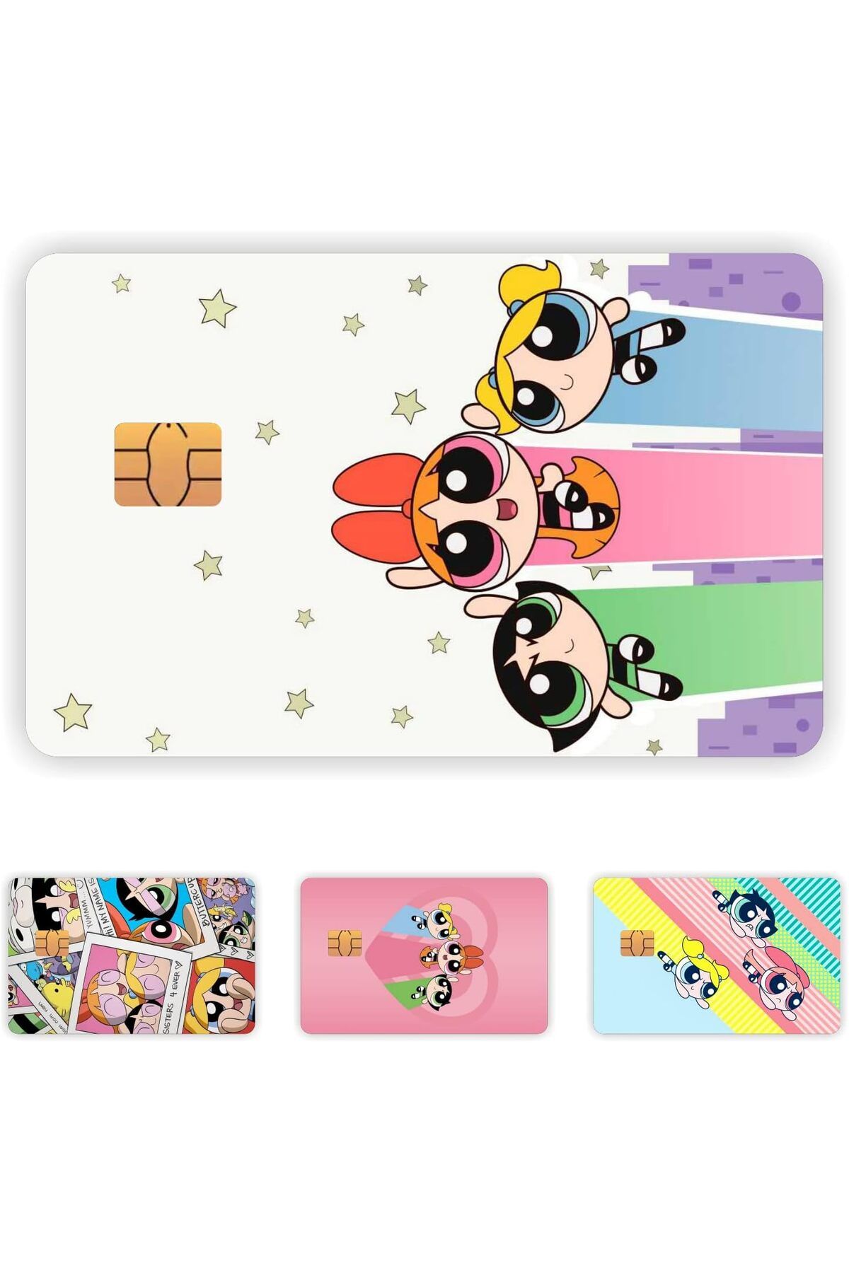 STOREMAX buymxx Aksesuar 4 Adet Powerpuff Girls Kart Kaplama Sticker Kart Etiketi 05 desiny 1082424
