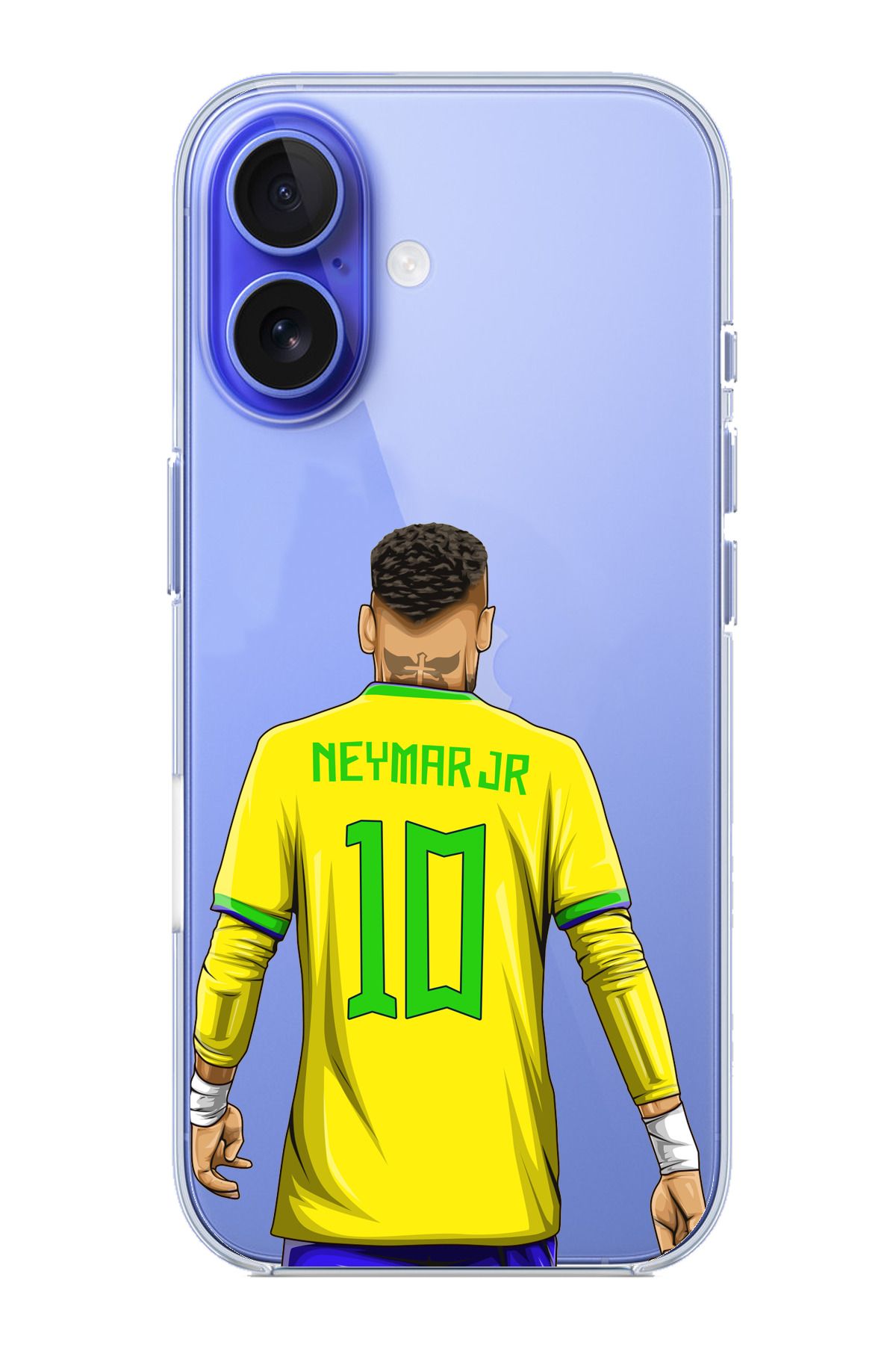 TechTree iPhone 16 Uyumlu Neymar Minimal Forma Şeffaf Silikon Kılıf