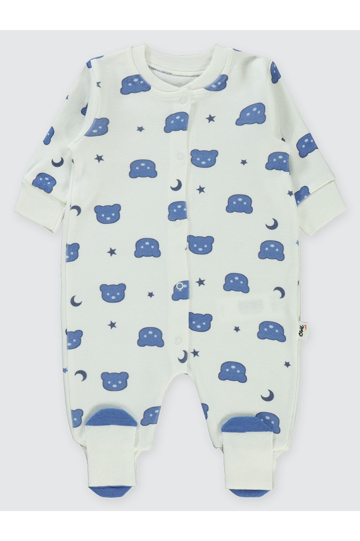 Civil Baby Erkek Bebek Patiksiz Tulum 1-6 Ay Ekru