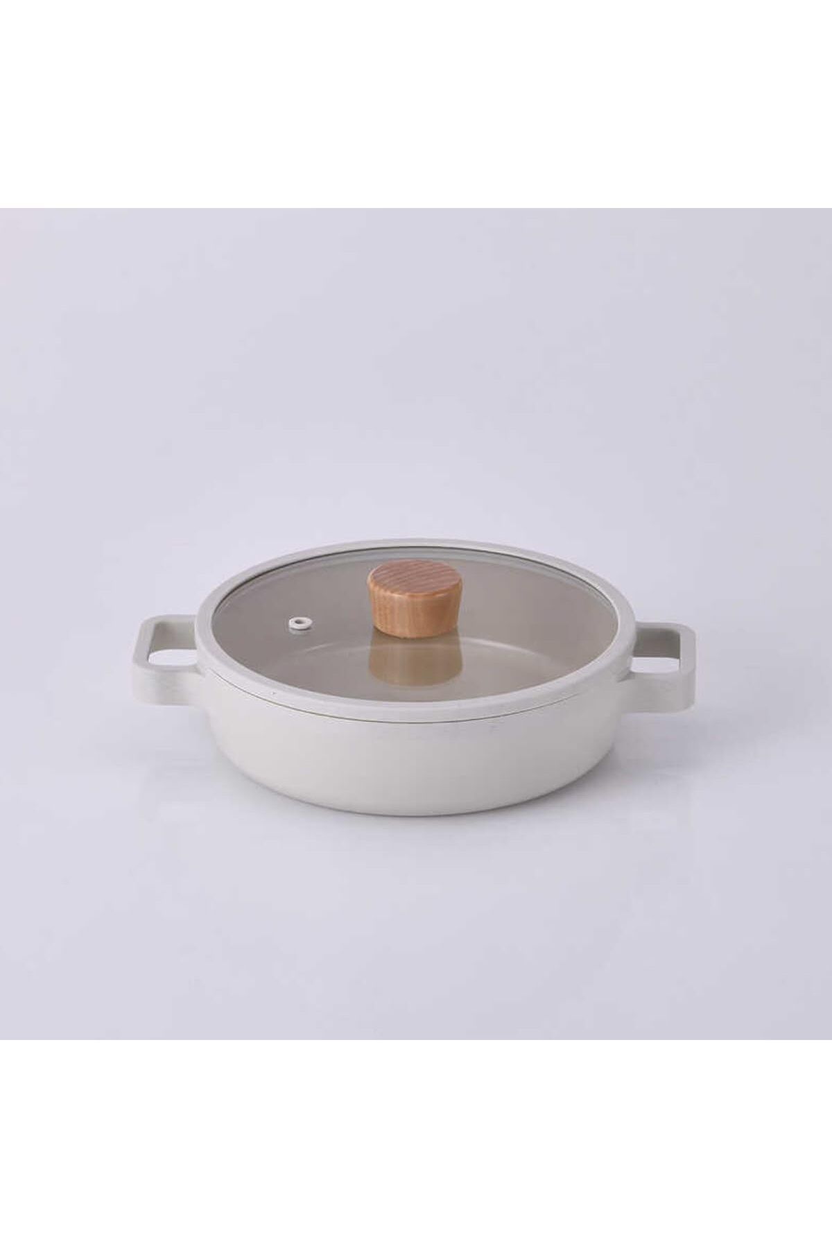STOREMAX nslmshop Fika Alüminyum Bej Cam Kapaklı Döküm Sahan 20 Cm Life Store 1037065