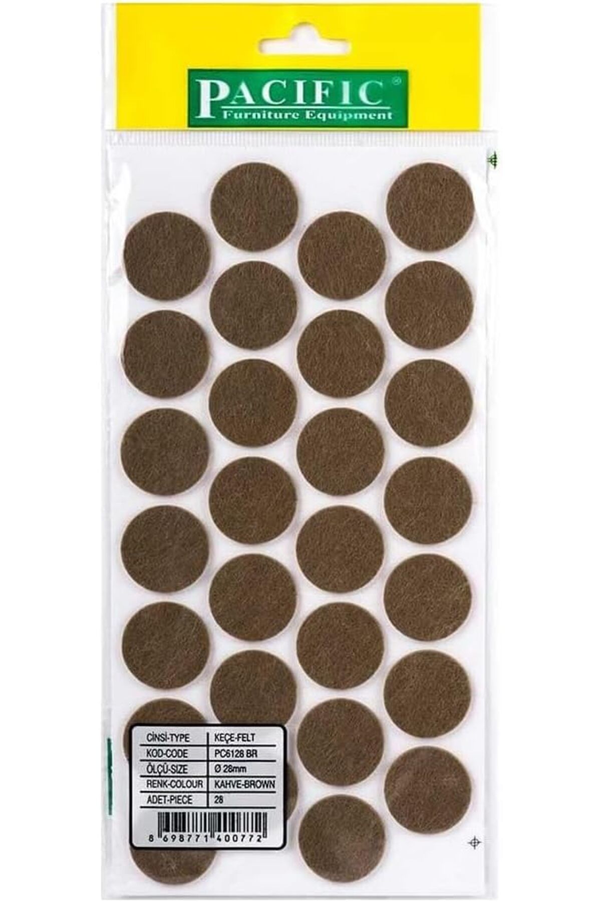STOREMAX cmllashop Koç Plastik Nsp Masa Sandalye Keçe Kahverengi Yuvarlak 28 mm 542093