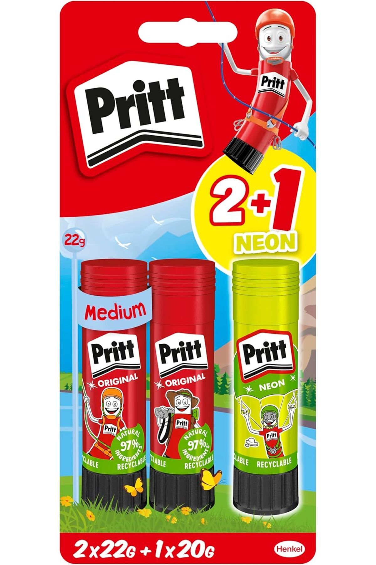 MCreative Stick Yapıştırıcı 2x22g + 20g (Neon Sarı)