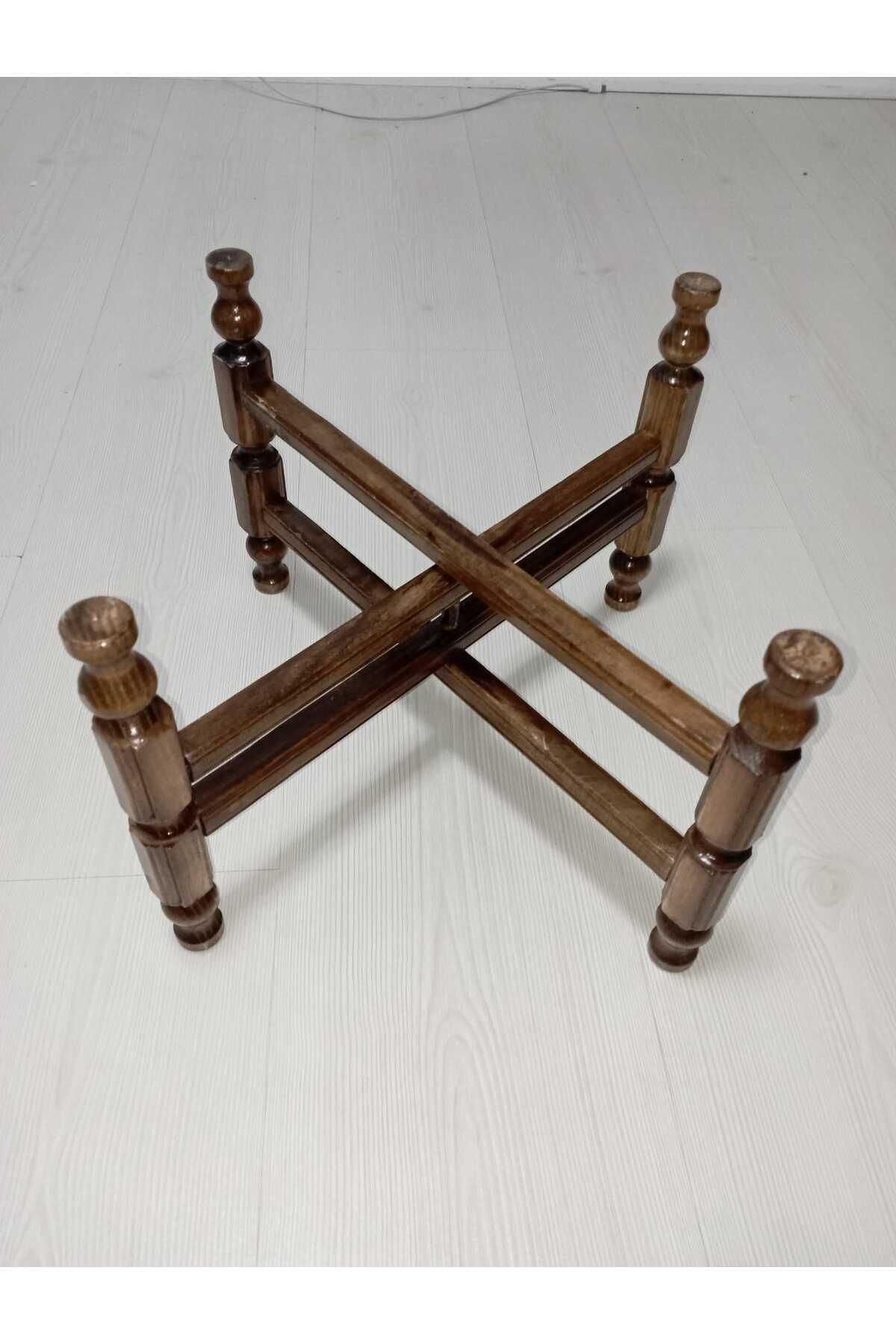 huytom Katlanır Akordiyon Ayak Ahşap Sini Sofra Altlığı Ayağı - Yükseklik 23cm, En:39cm