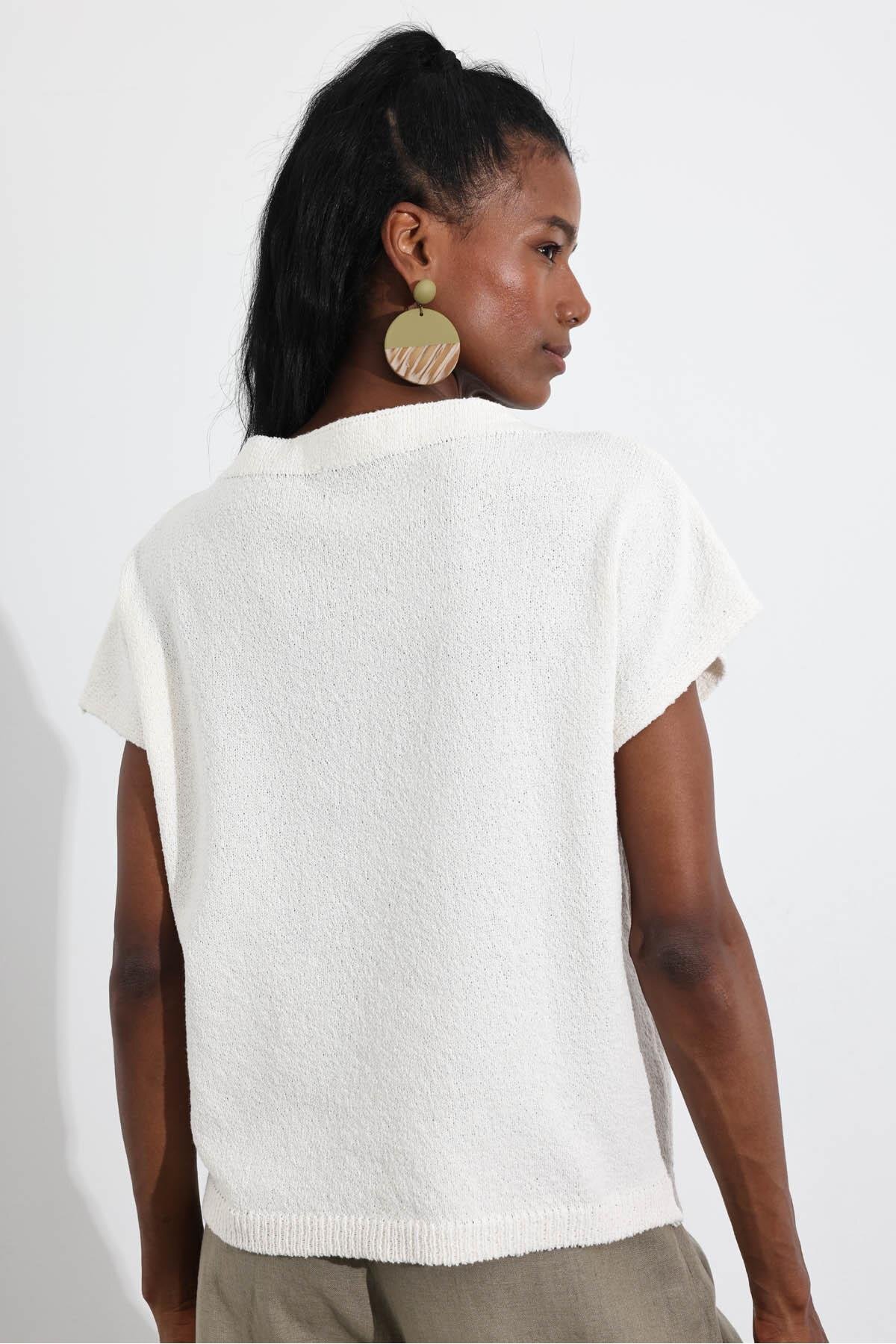5in1Canpolat-Bone Low Sleeve Linen Knitted Knitwear 7001 6
