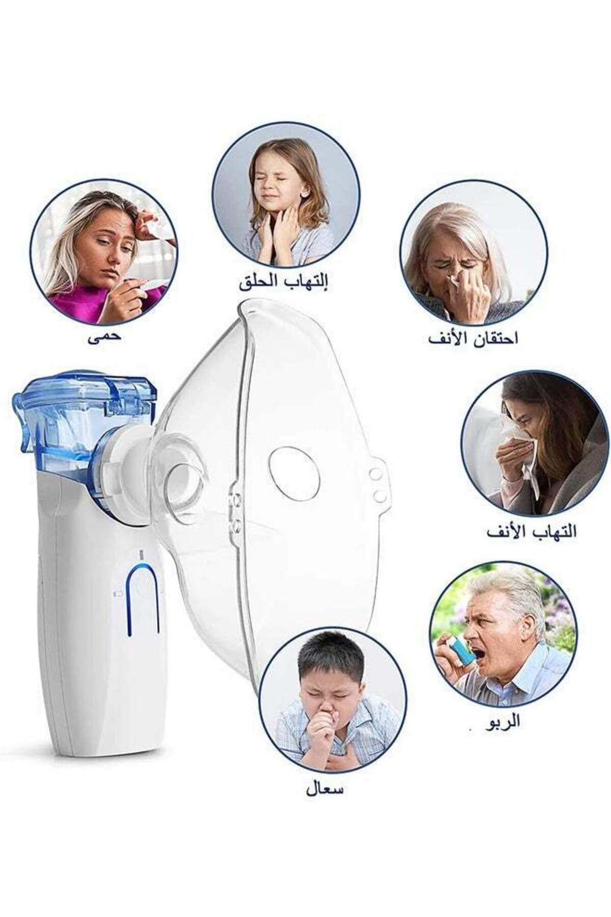 fulina-Portable handheld nebulizer,vibration mesh technology,2 modes,mesh atomization,with batteries,white 4