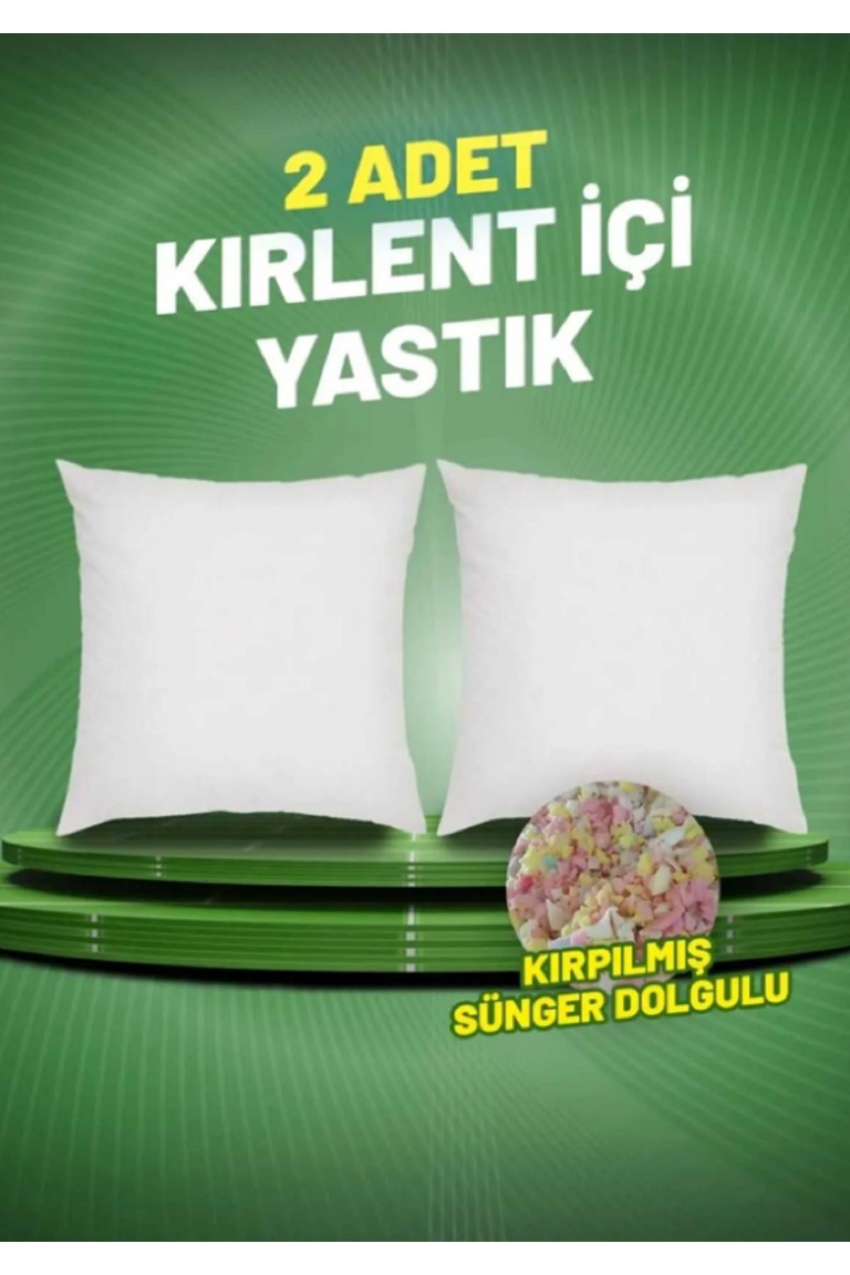 SİSAM 2'li Ultra Dolgun Kare Kırlent Iç Yastık (50x50 cm)