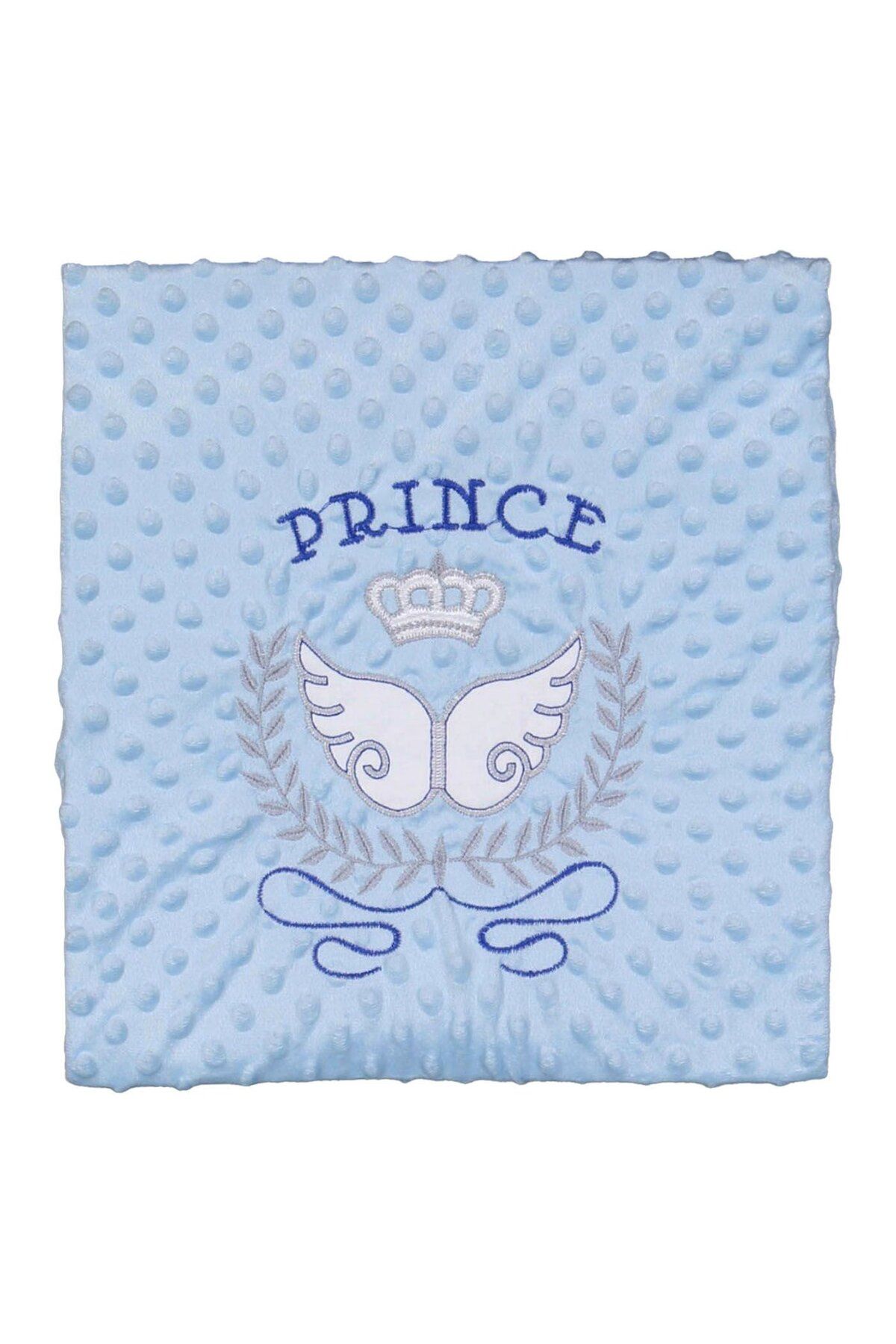 bebegen-Blue Prince Embroidered Chickpea Blanket for Baby Boy - 80X90 3