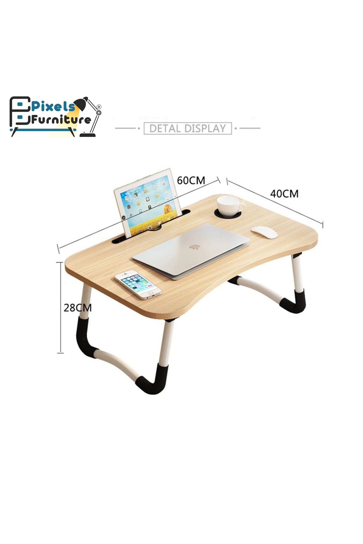 PixelsFurniture-Pixel Furniture Folding Computer Table with iPad Stand and Cup Holder, Green 5