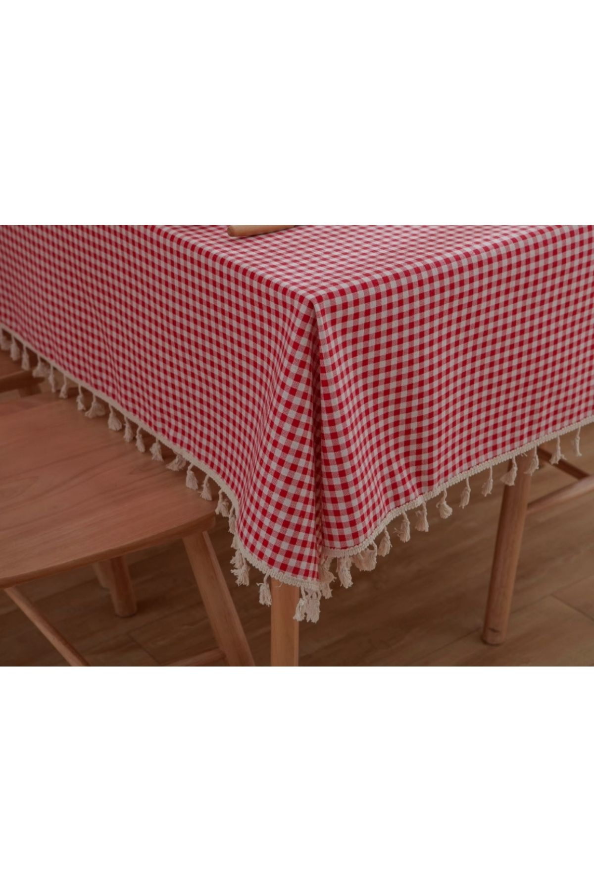 ZADA HOME-Picnic Square Pattern Gingham Table Cloth, Picnic Mat, Fringed Picnic 2