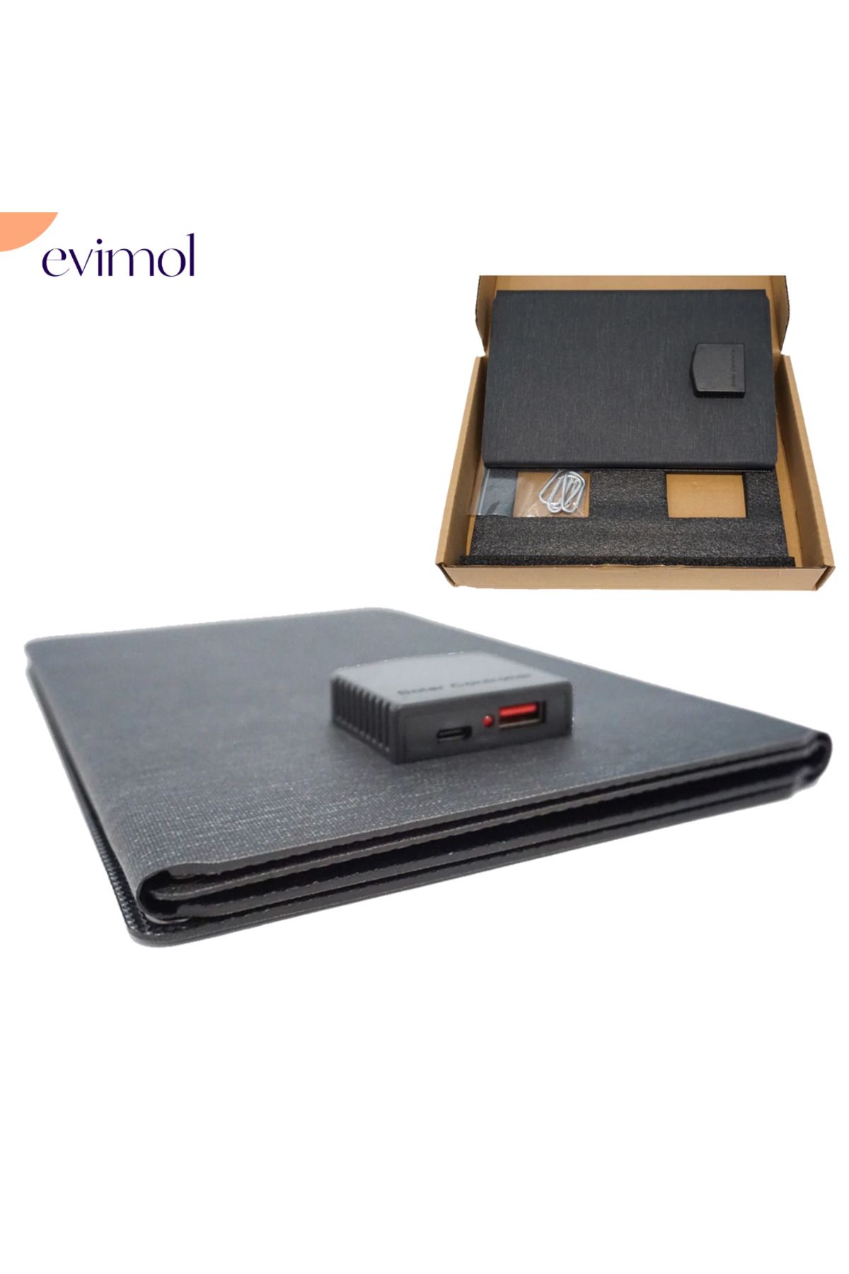 EVİMOL Antfea 30W Katlanabilir Solar Panel | USB & DC Çıkışlı, Taşınabilir Güneş Enerjili Şarj Paneli
