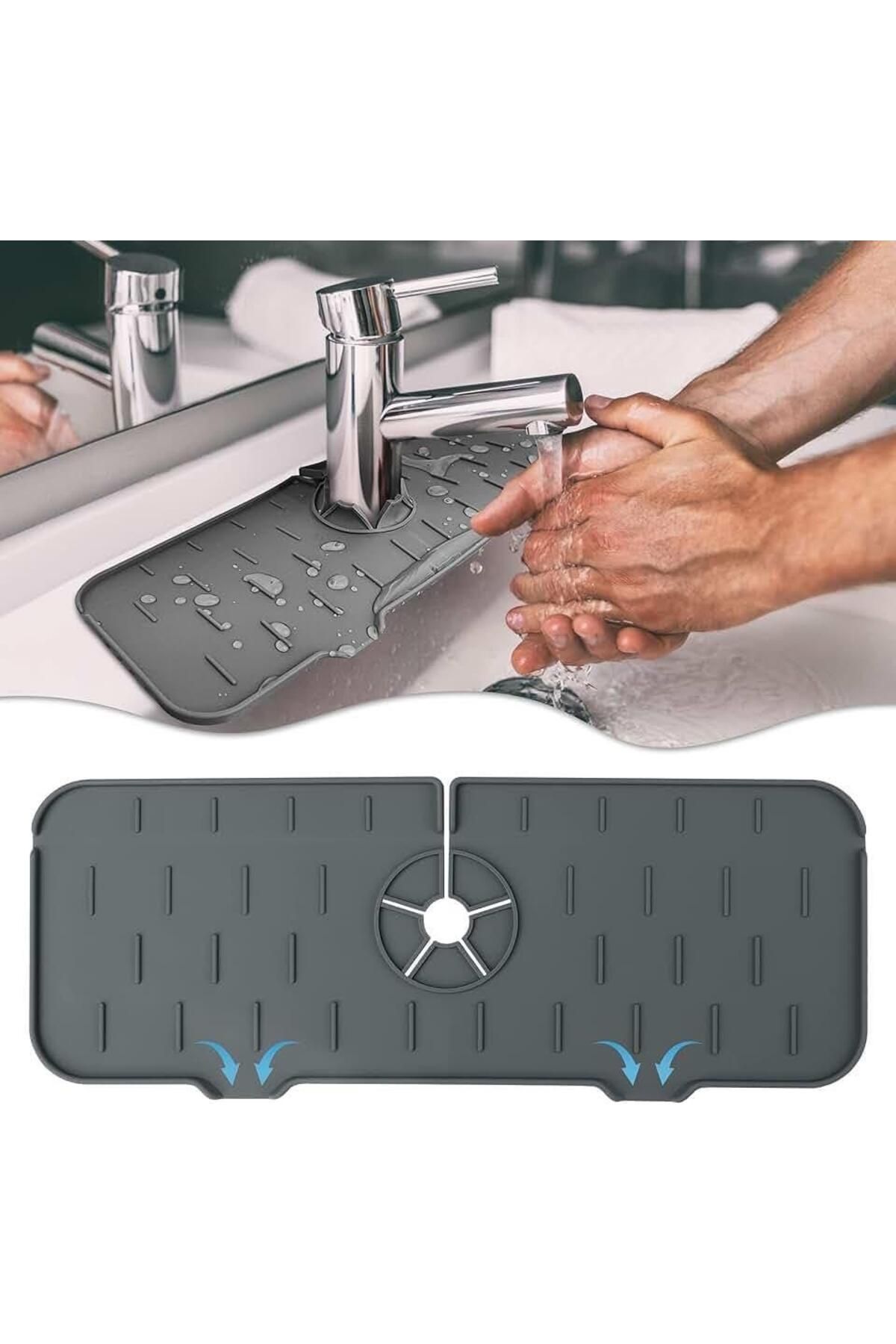 3B Trend Su Engelleyici Mutfak Banyo Lavabo Musluk Kenarı Silikon Mat Sıçrama Engelleme Matı