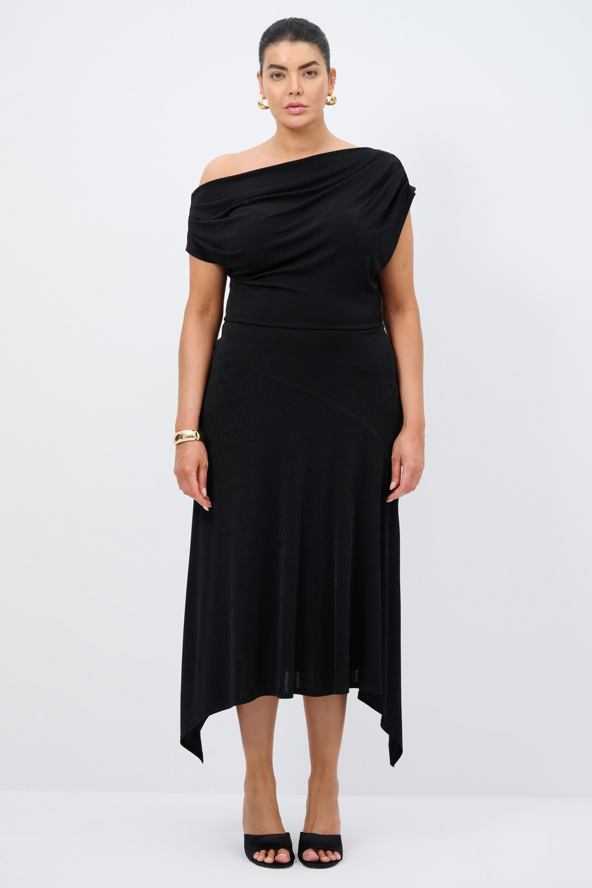 Love My Body  Örme Tek Omuz Volanlı Elbise - Görsel 2