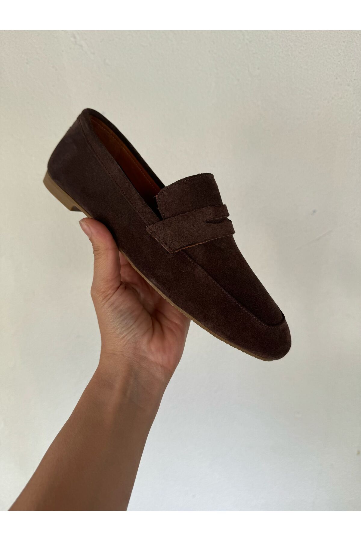 NACHA Hi̇lly Koyu Kahve Haki̇ki̇ Deri̇ Loafer