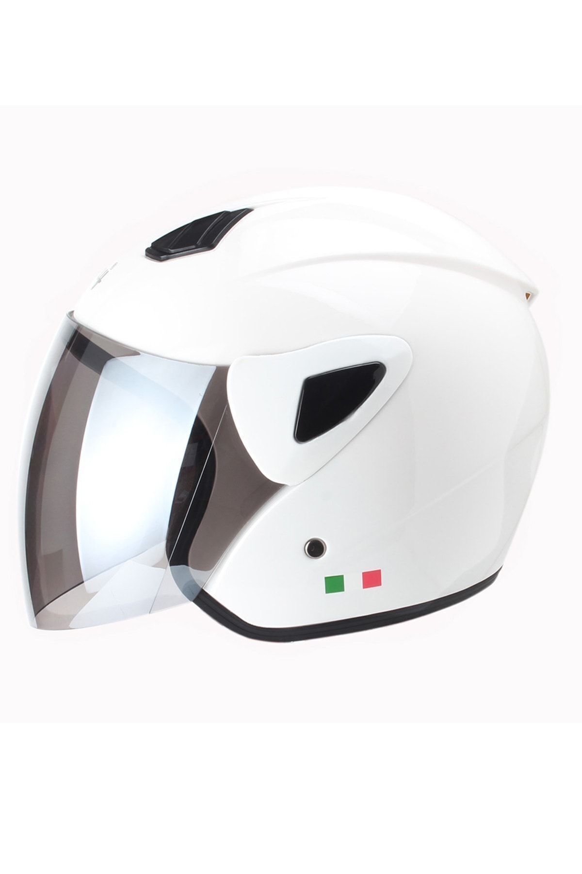 Mhm Collections 700 Beyaz Ayna Camlı Yarım Açık Kask Bisiklet, Scooter, Motosiklet Kaskı