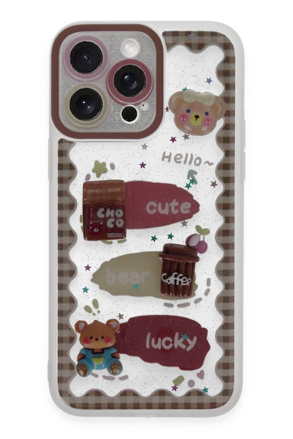 NewFace iPhone 14 Pro Max Kılıf Sweet Desenli Silikon Kapak - Şeffaf BSTMY