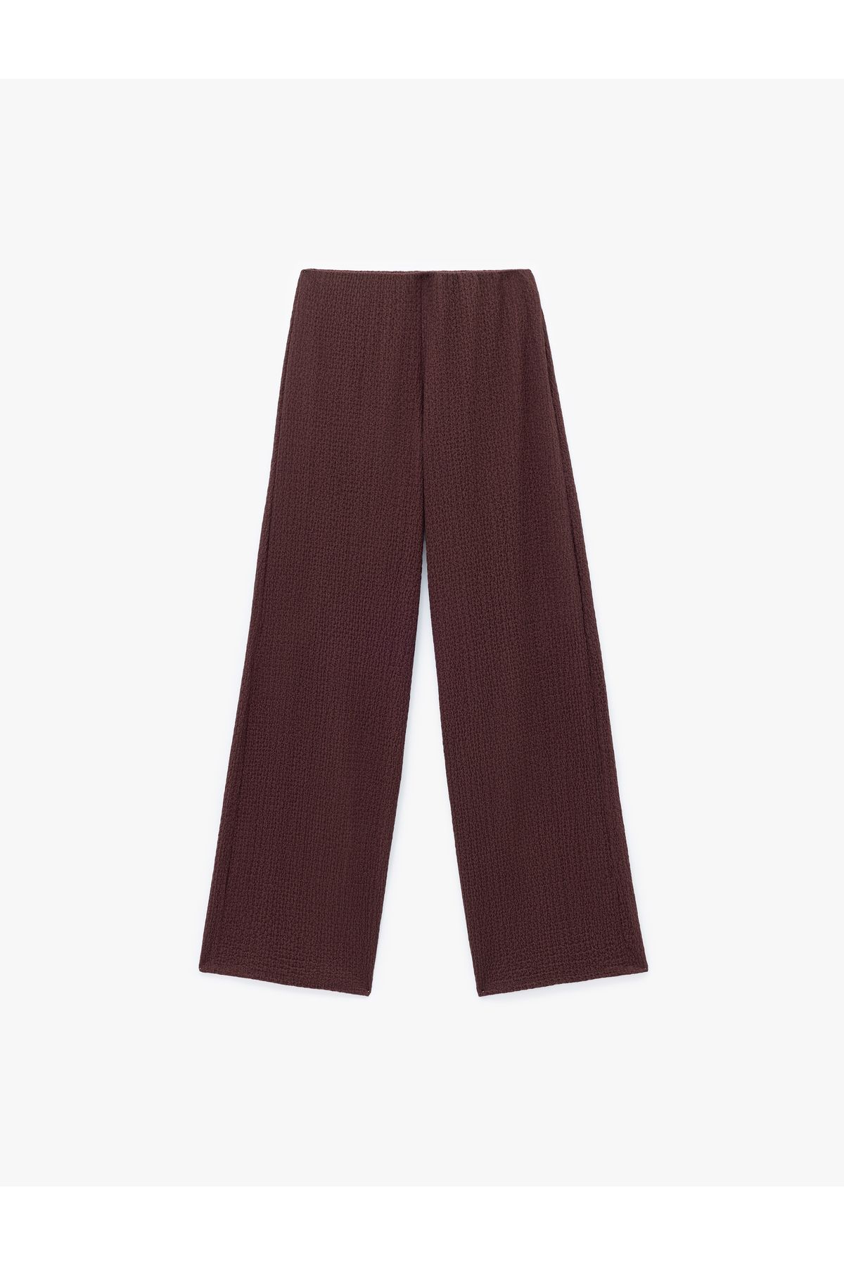 Koton Standart Bel Dokulu Düz Geniş Paça Pantolon