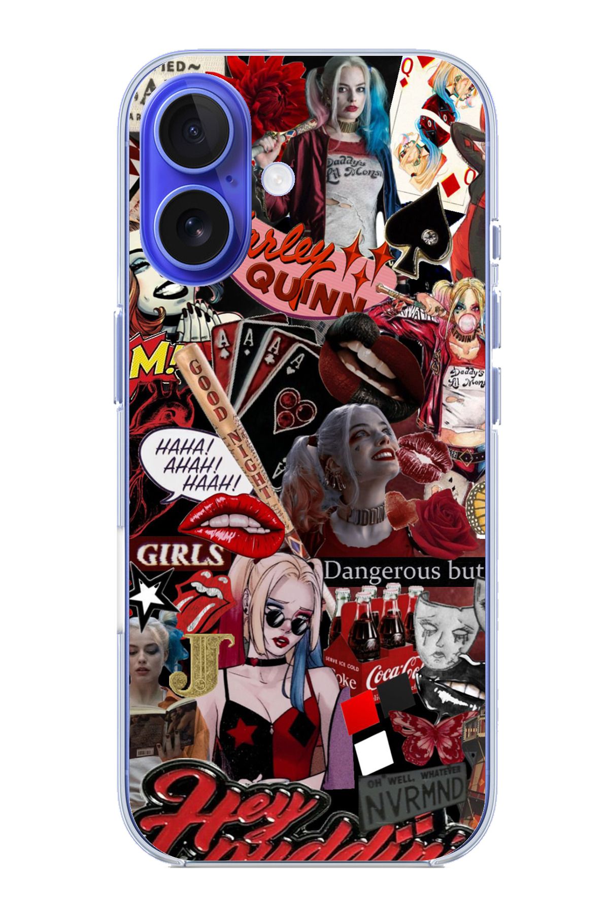 TechTree iPhone 16 Uyumlu Harley Quinn Şeffaf Silikon Kılıf