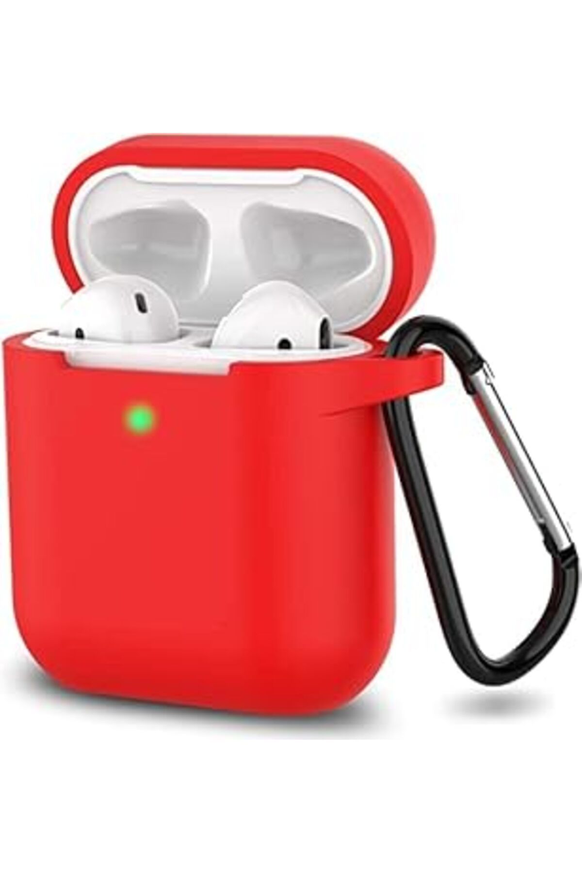 Pazarcan Power Es Apple Kulaklık 1/2 Nesil İle Uyumlu Tam Koruyucu Askılı Yumuşak Slikon Kulaklık Kılıfı (Kı