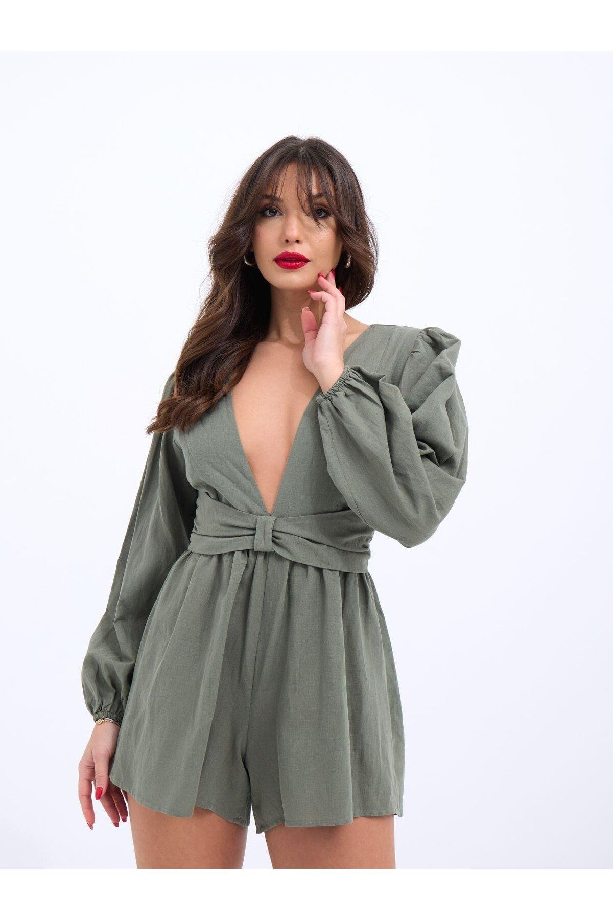 MHT STORE 6528 TULUM ELBİSE-HAKİ