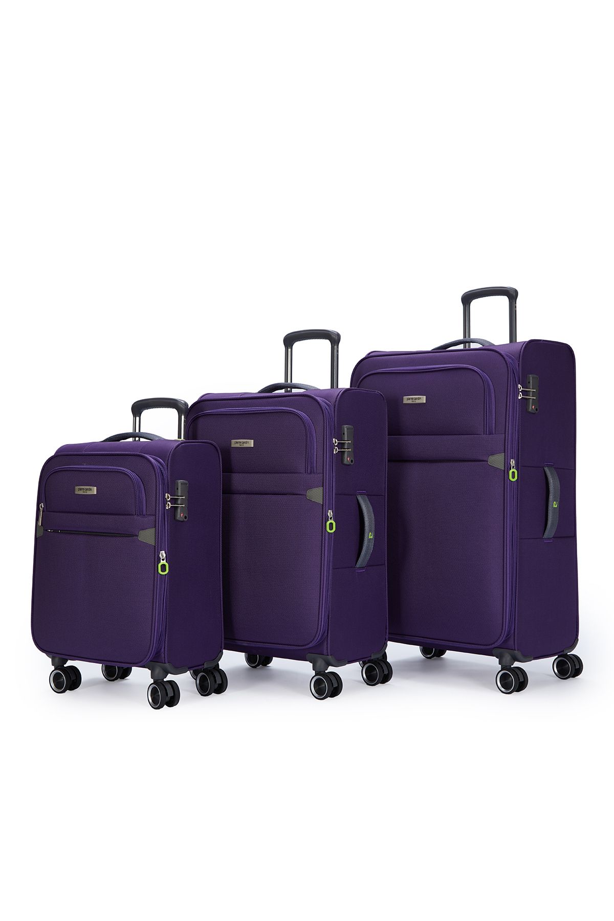 Pierre Cardin 6000 3'LÜ SET Ultra Light Hafif Lüx Kumaş Tekerlekli Valiz MOR