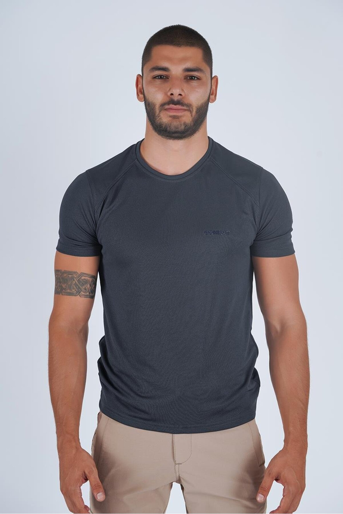 Outdoor T-Shirt Daily Zero Neck Athlete Men's T-Shirt T-Shirf - 807 Ygm